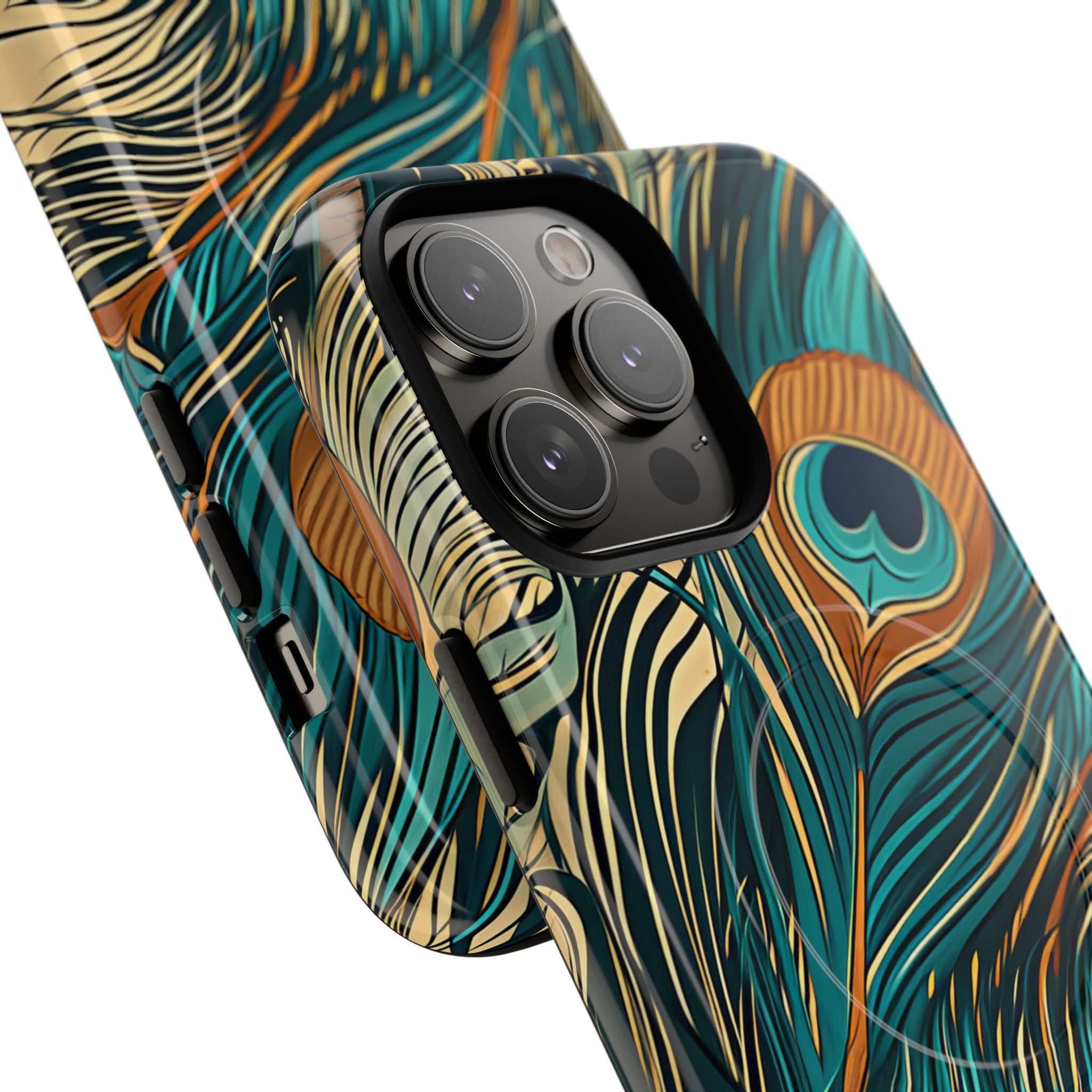 Peacock Feather Whirl iPhone 14 - Tough+