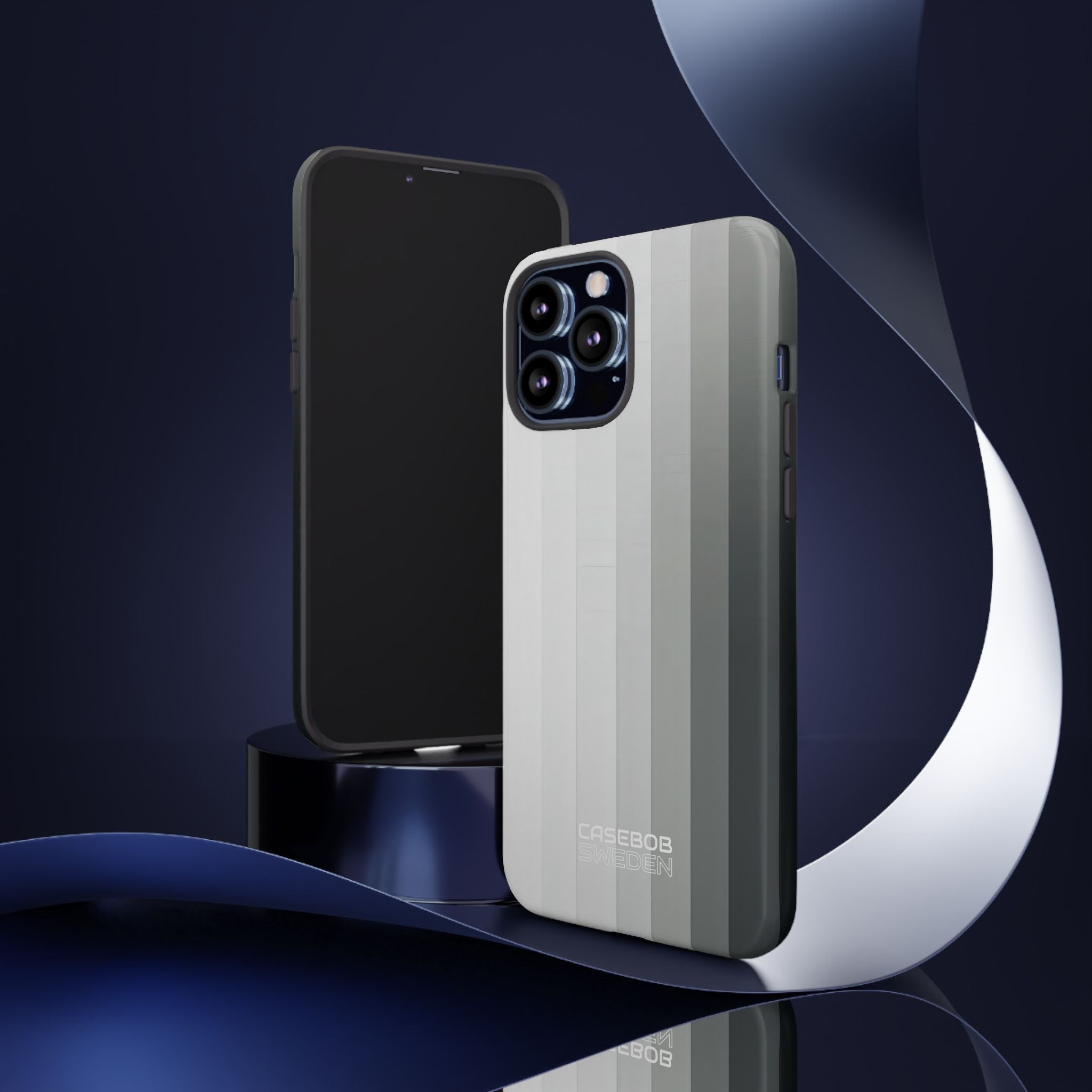 Silver Gradient Stripes iPhone 13 - Tough