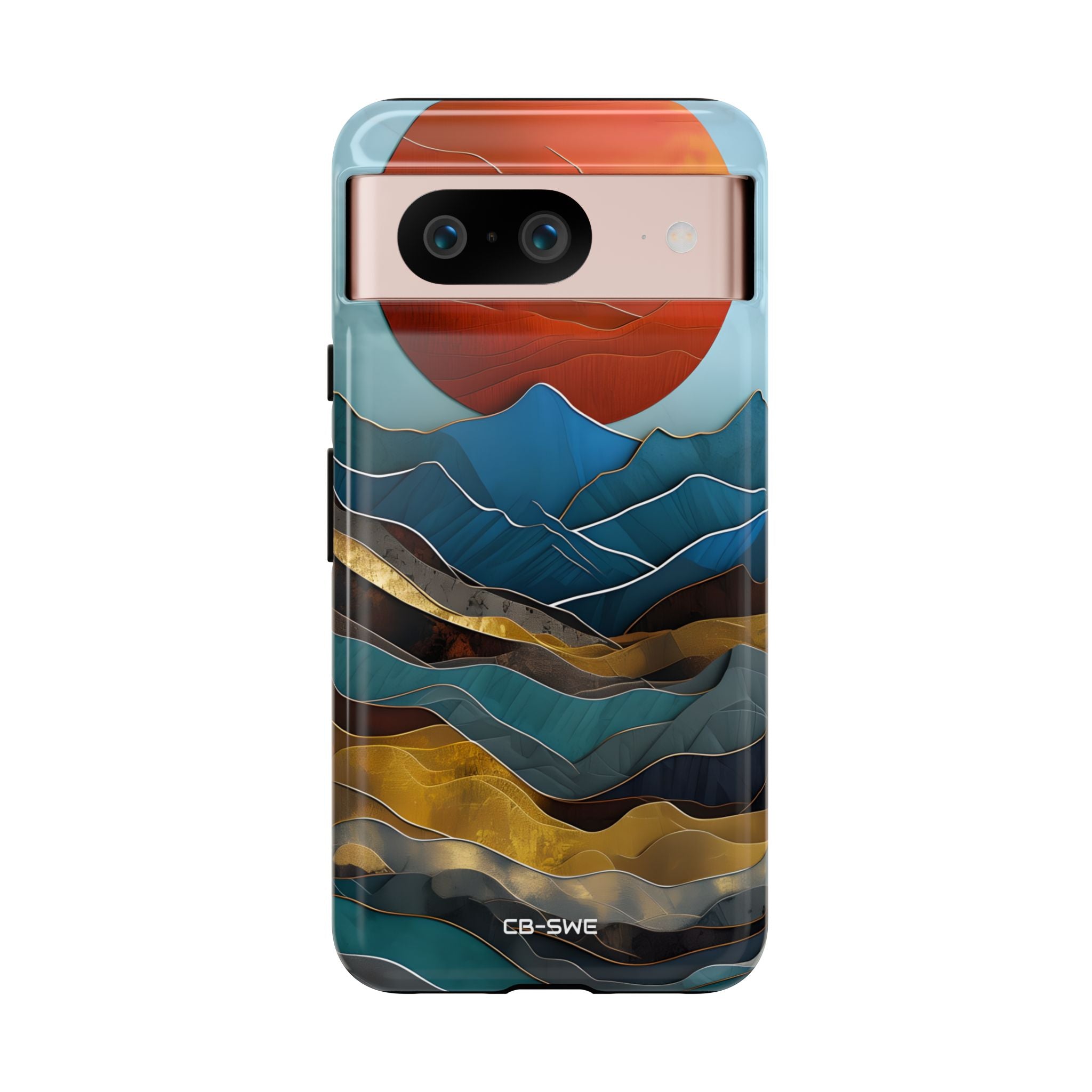 Sunset Geometry Waves - Google Pixel Case