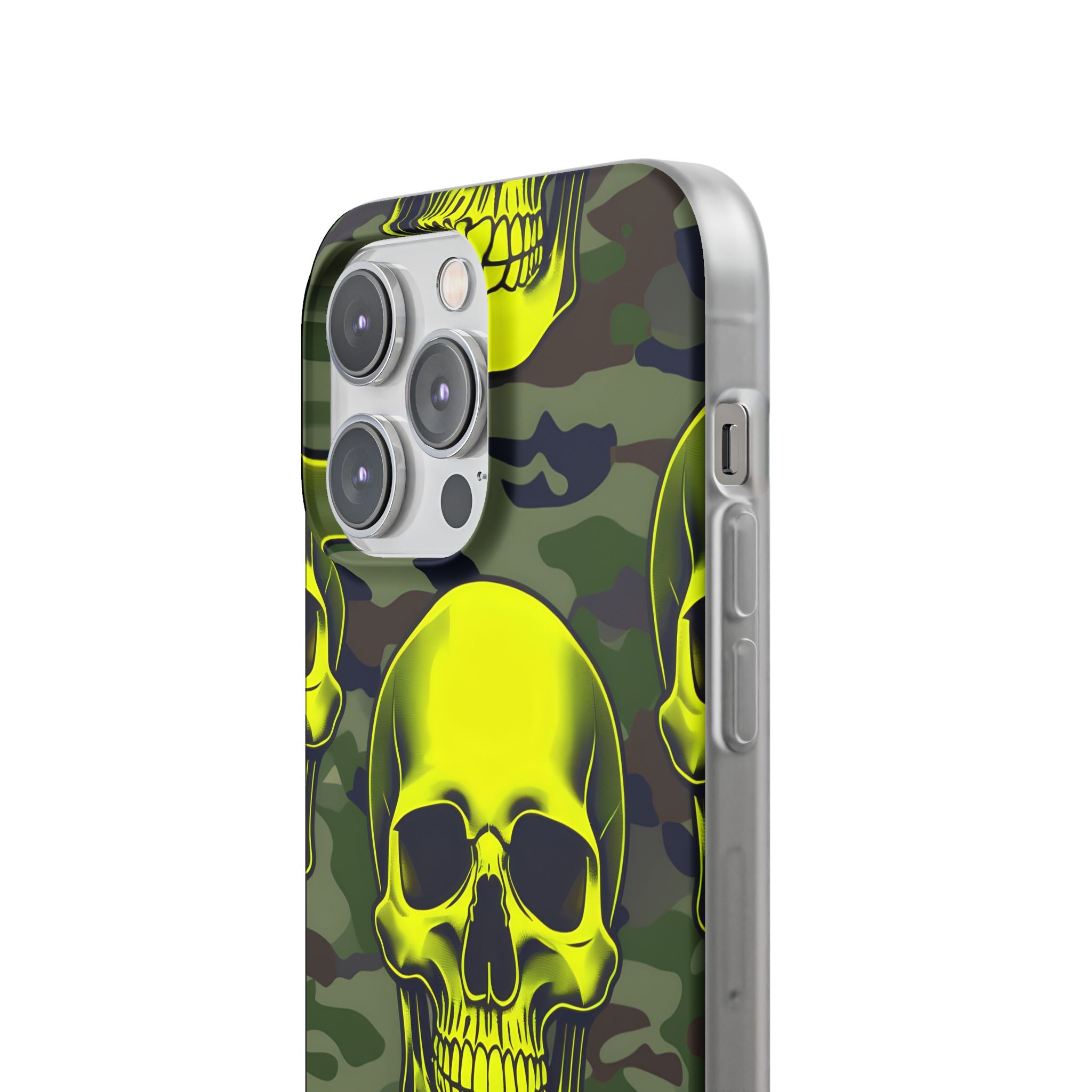Neon Skull Camo iPhone 14 Pro Max Case - Soft