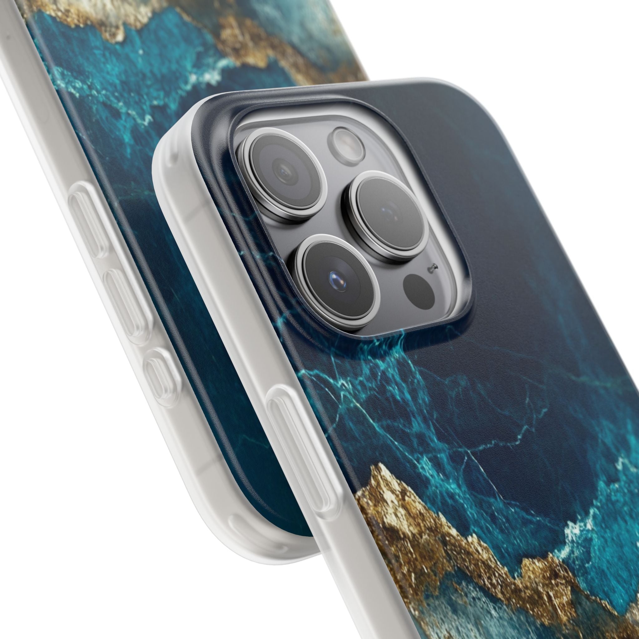 Jagged Gold Split iPhone 15 Pro Case - Soft