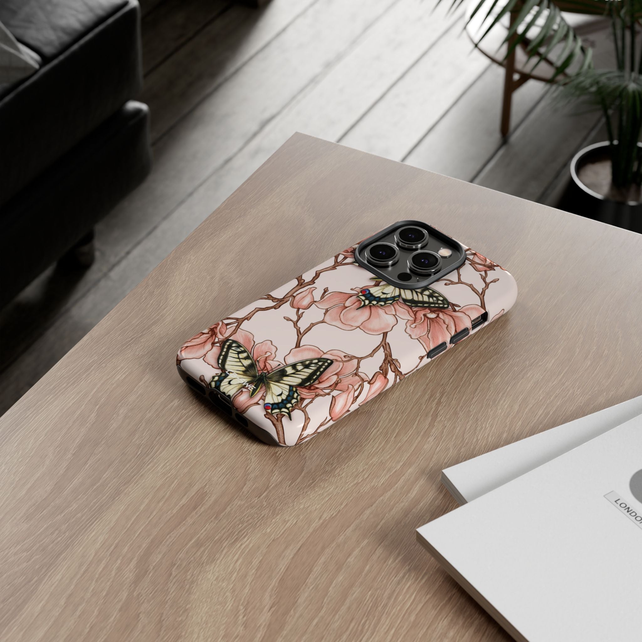 Butterflies and Magnolias Harmony - iPhone Case
