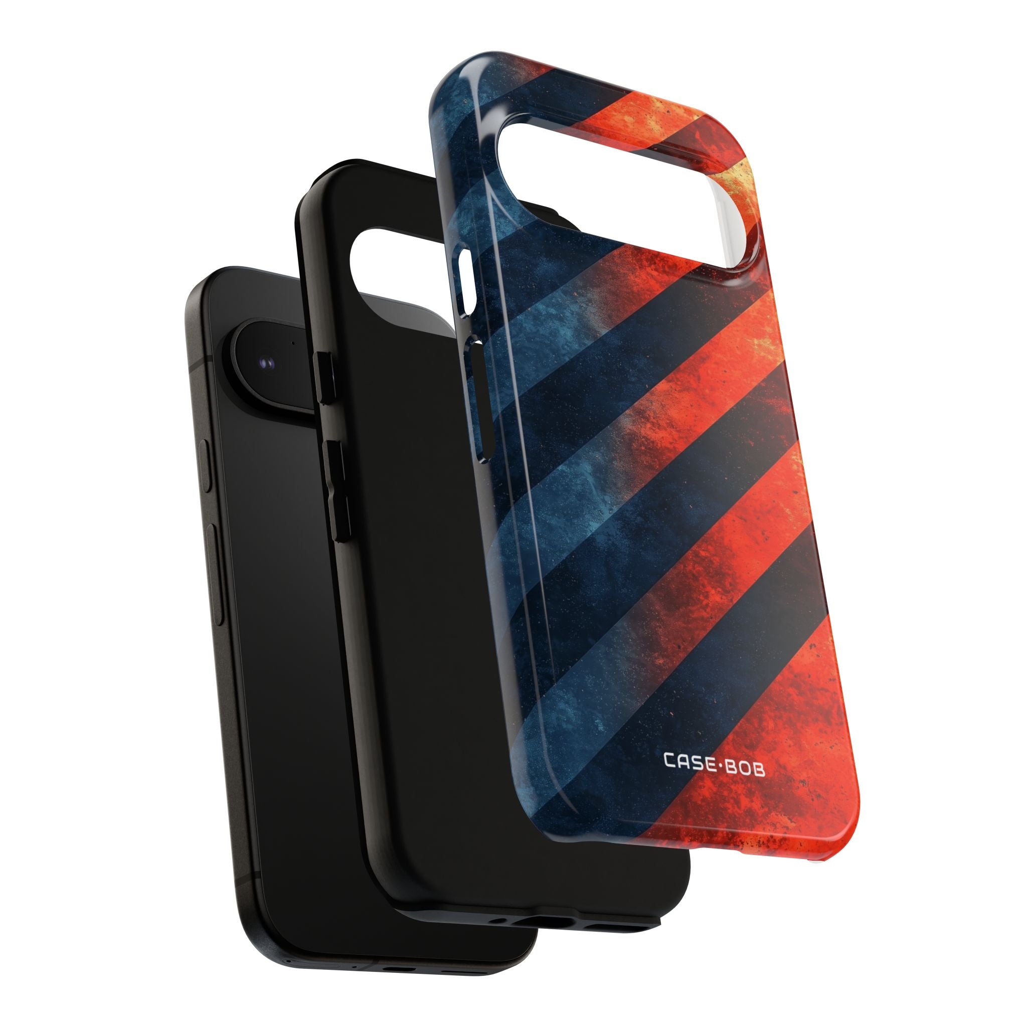 Diagonal Stripes Blaze Google Pixel 9 Case - Tough