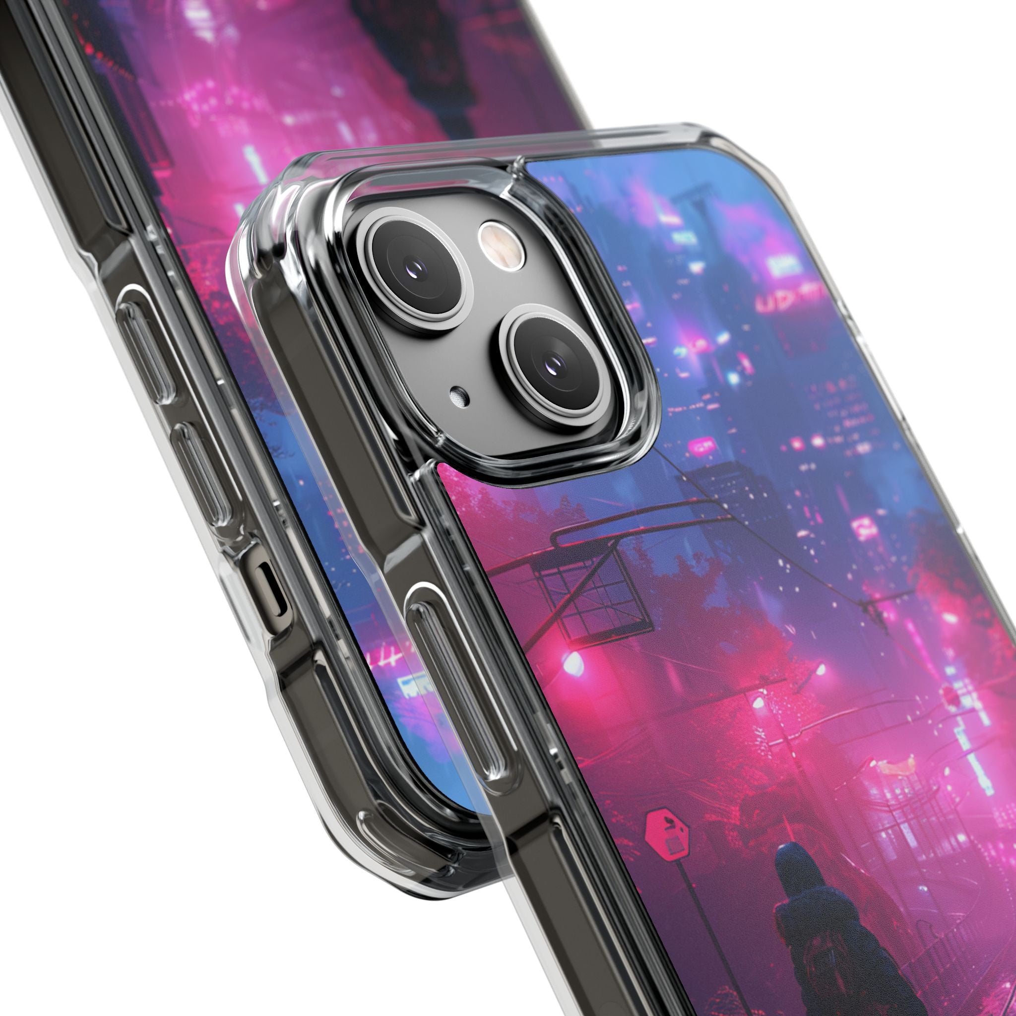 Neon Shadow City iPhone 14 - Impact Clear+