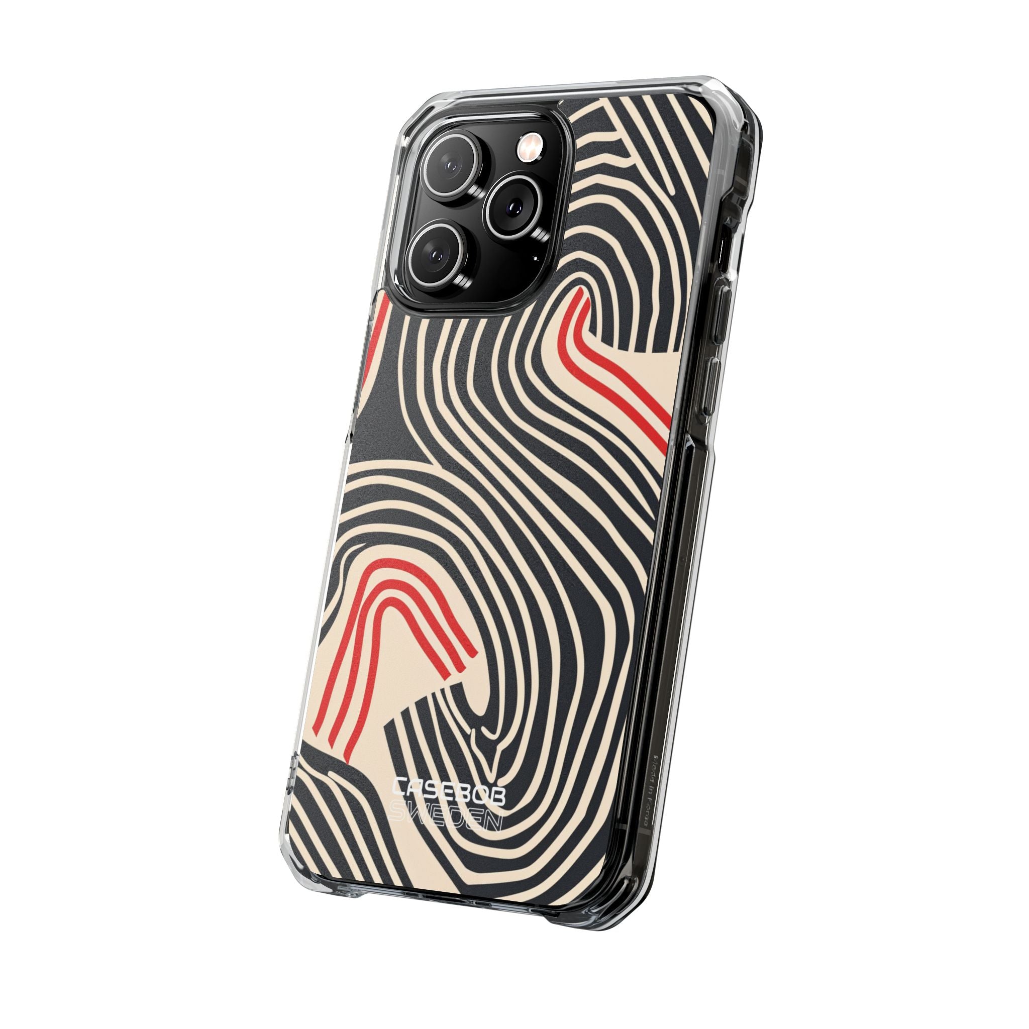 Wavy Red Flow iPhone 14 - Impact Clear+