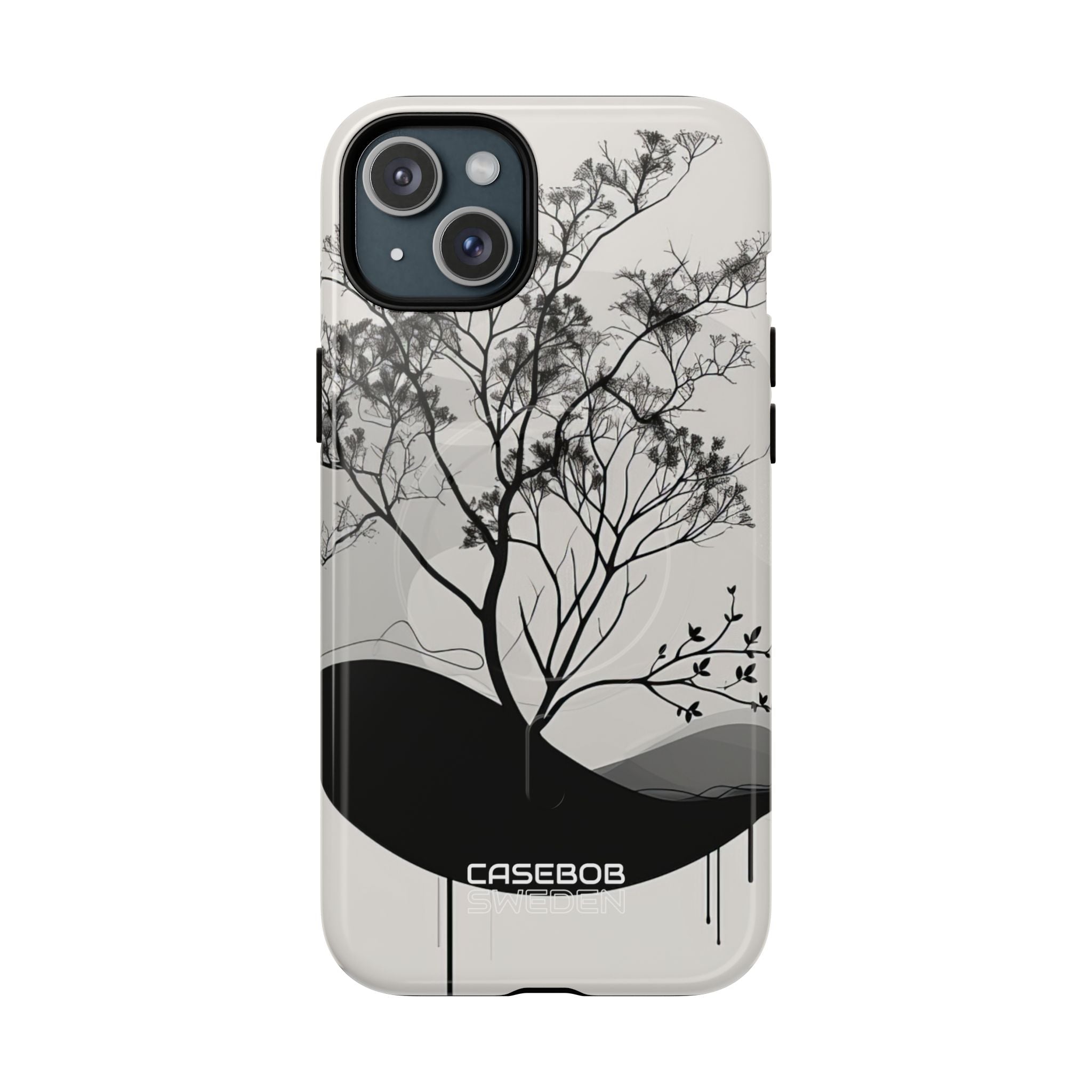 Monochrome Drip Tree iPhone 15 - Tough+