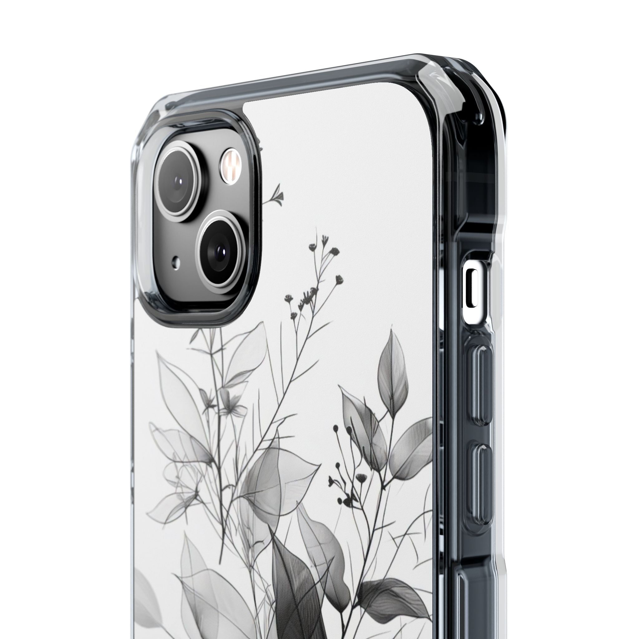 Veined Leaves Gray iPhone 14 Plus Case - Impact