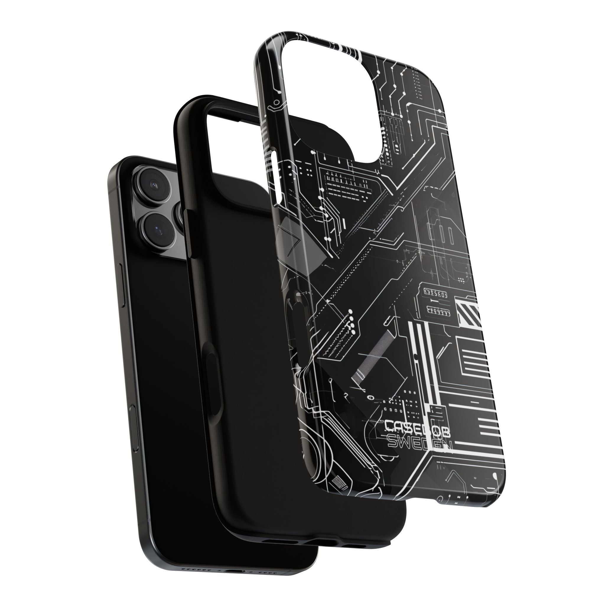 Futuristic Circuit Grid iPhone 16 - Tough