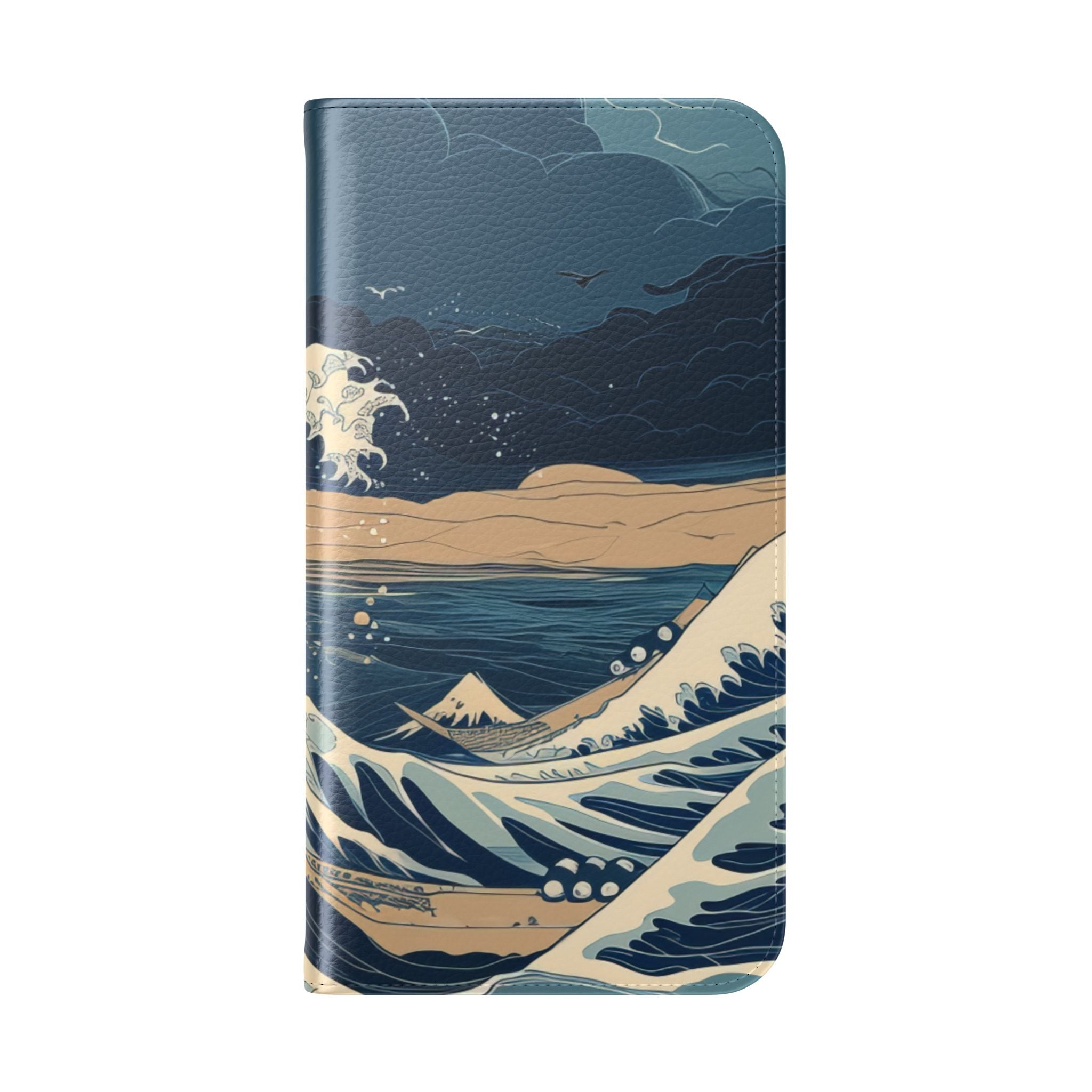 Cresting Navy Wave - iPhone 15 Pro Max Case - Wallet