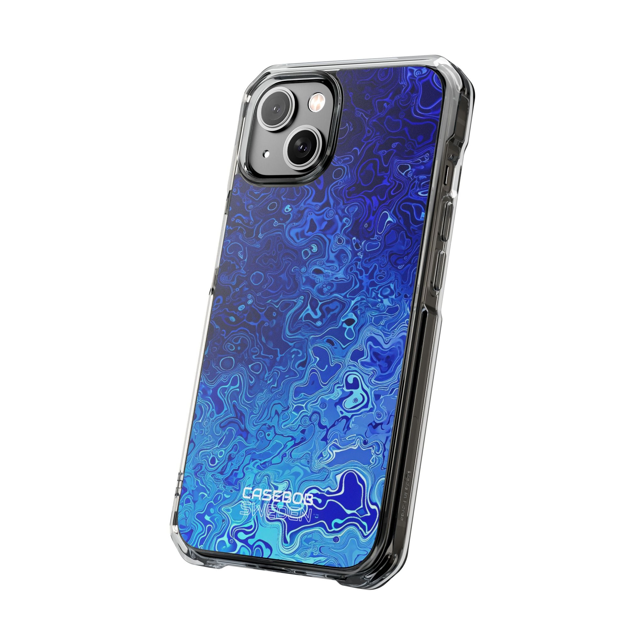 Swirling Blue Currents iPhone 14 - Impact Clear+