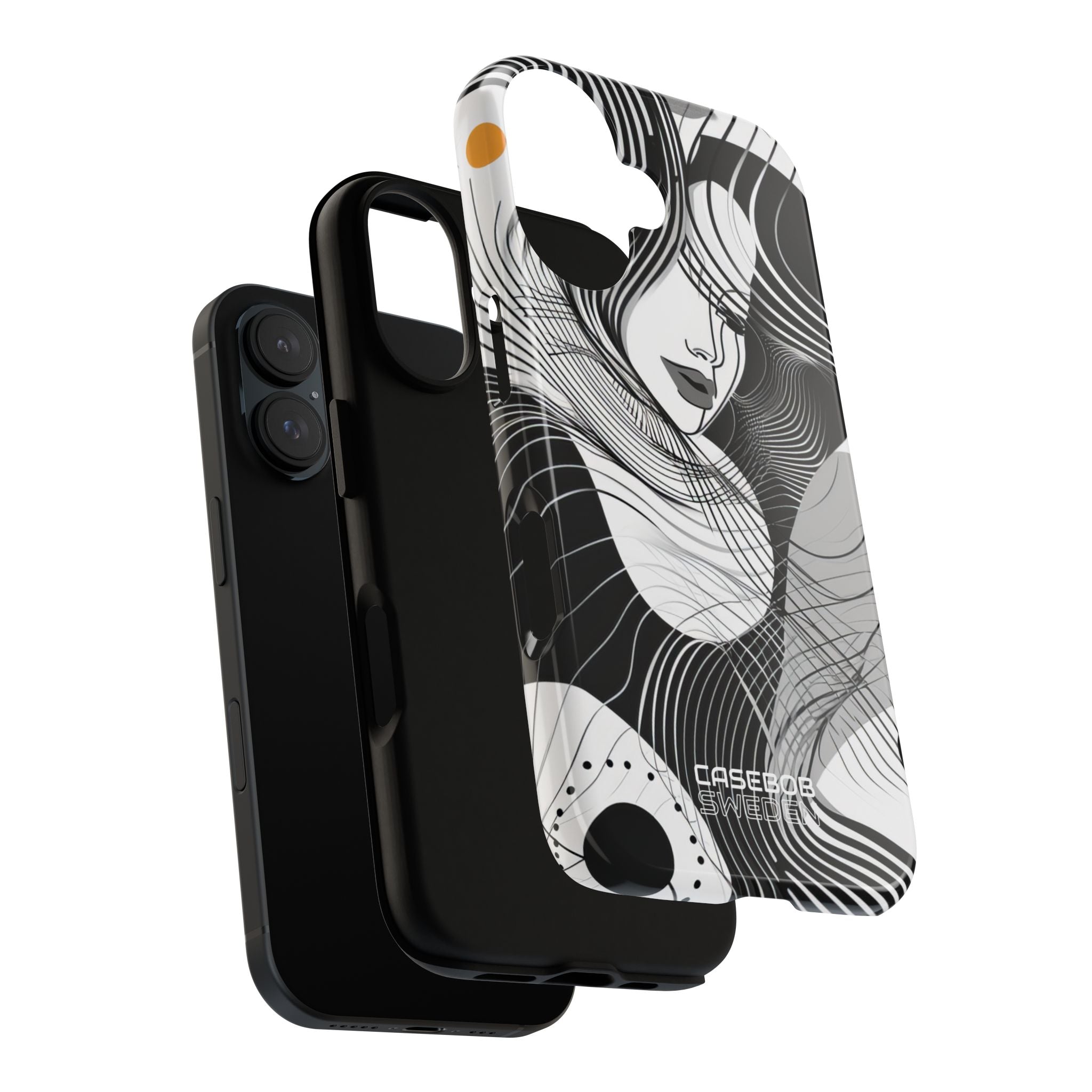 Orange Wave Motion iPhone 16 - Tough