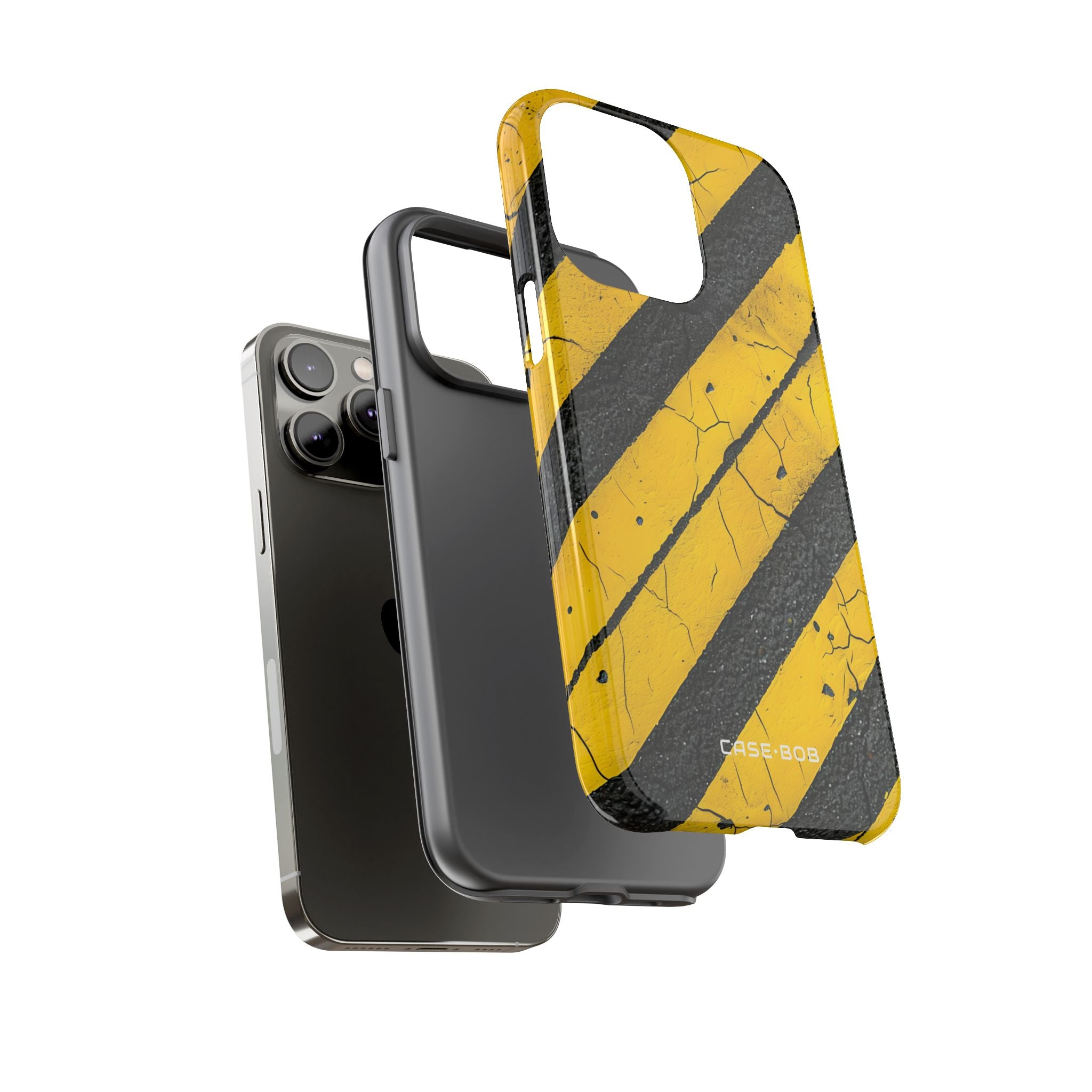 Yellow Stripe Distress iPhone 14 Pro Max Case - Tough