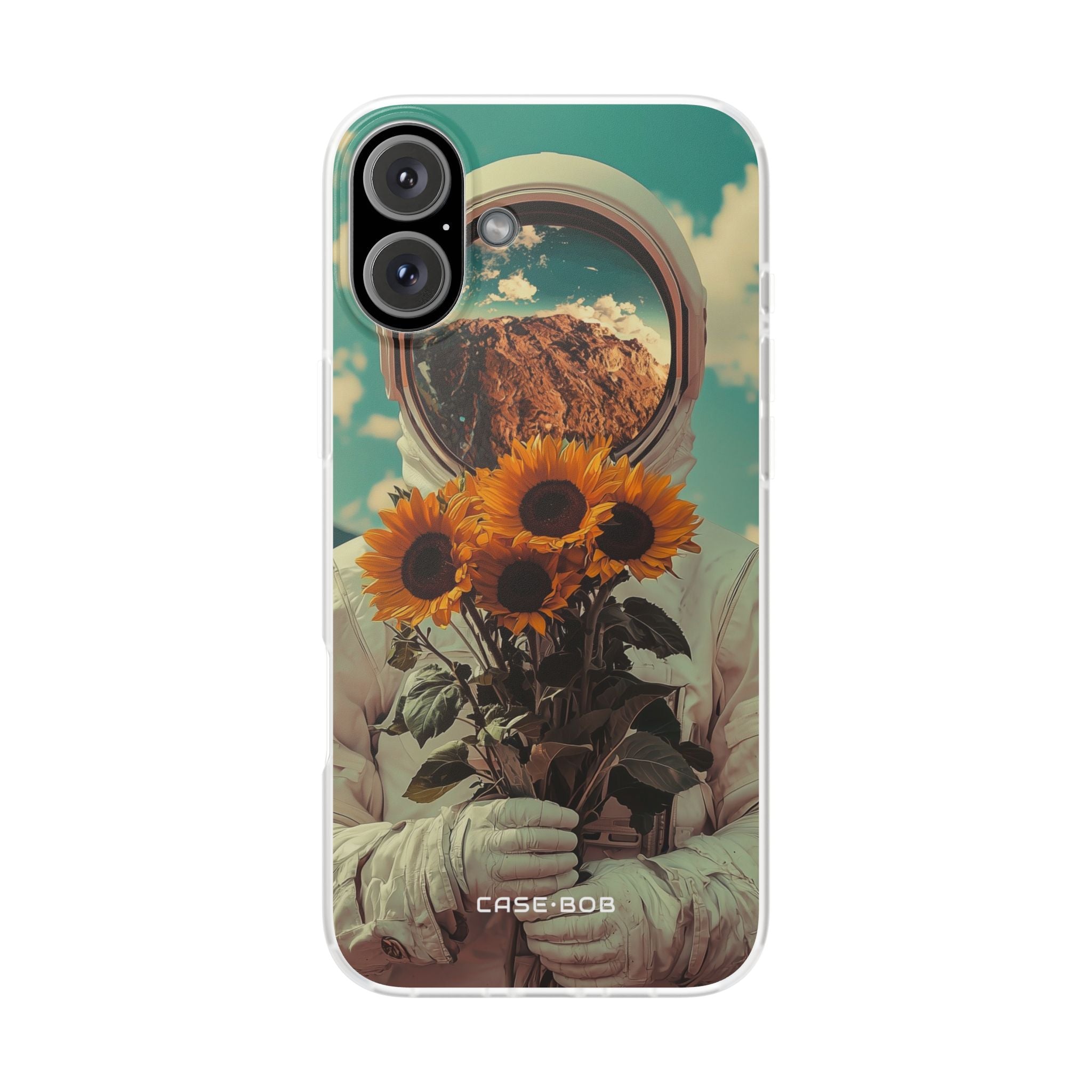Sunflower Astronaut iPhone 16 Plus Case - Soft