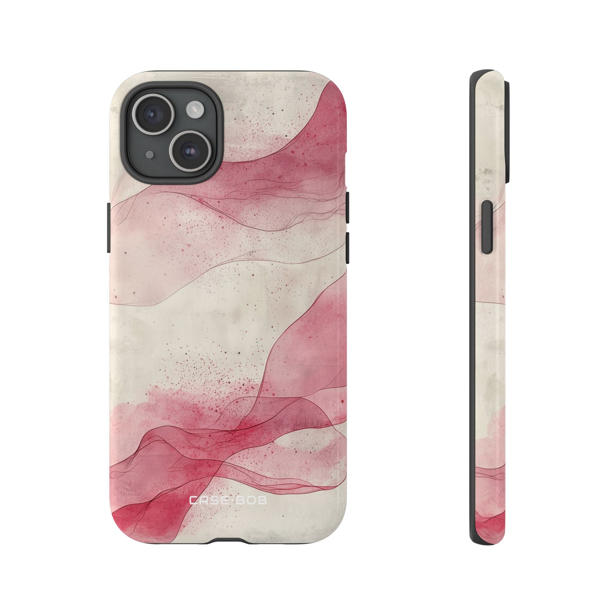 Crimson Waves iPhone 15 Plus Case - Tough
