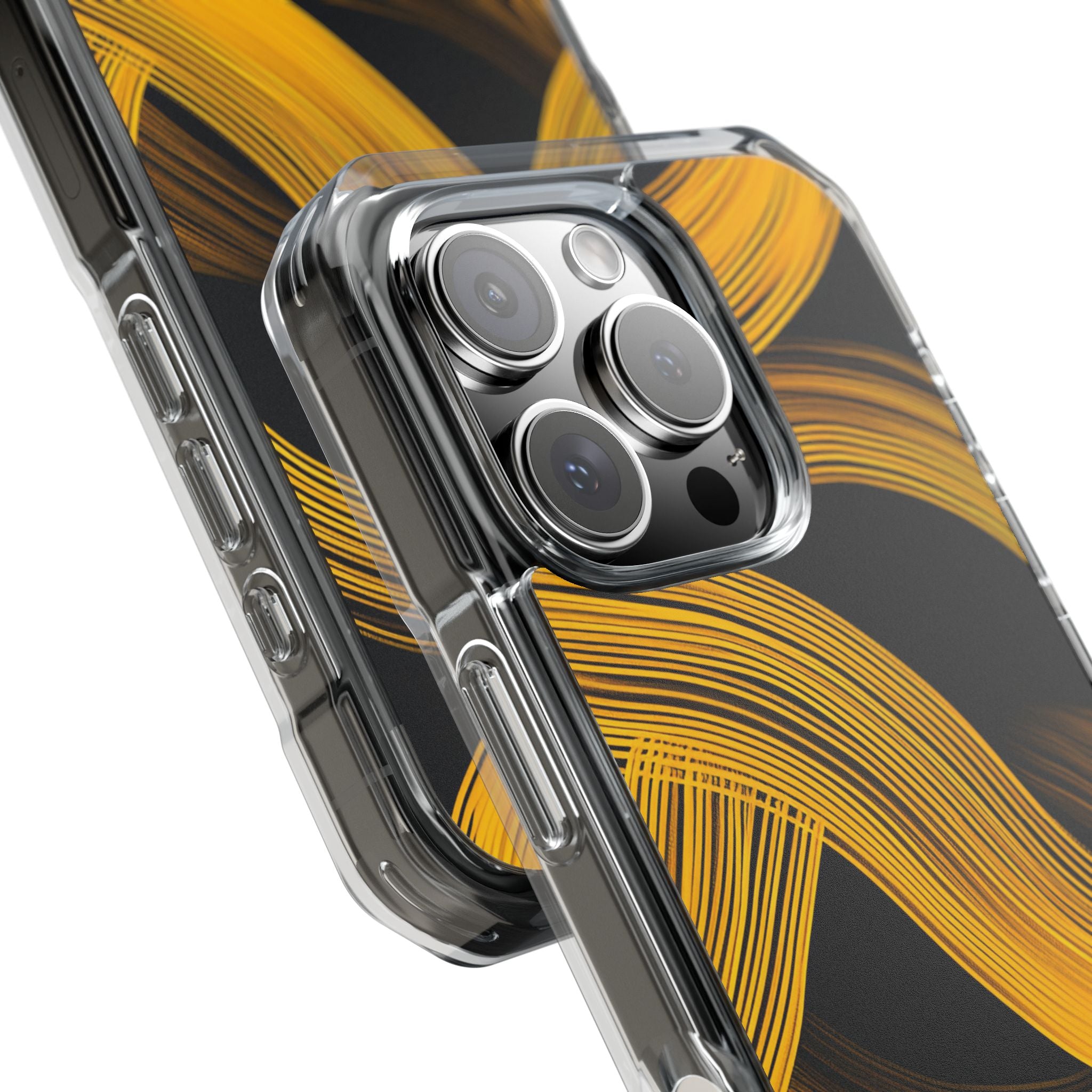 Yellow Flow Lines iPhone 16 - Impact Clear+