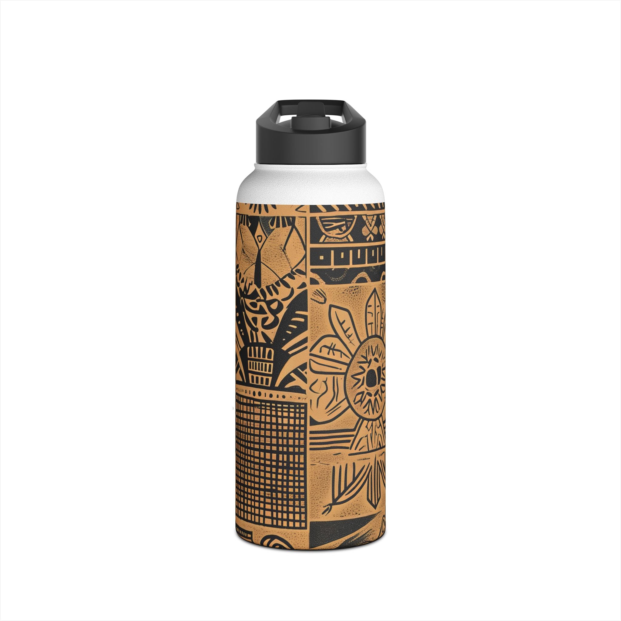 Celestial Faces Brown - Stainless Steel Water Bottle