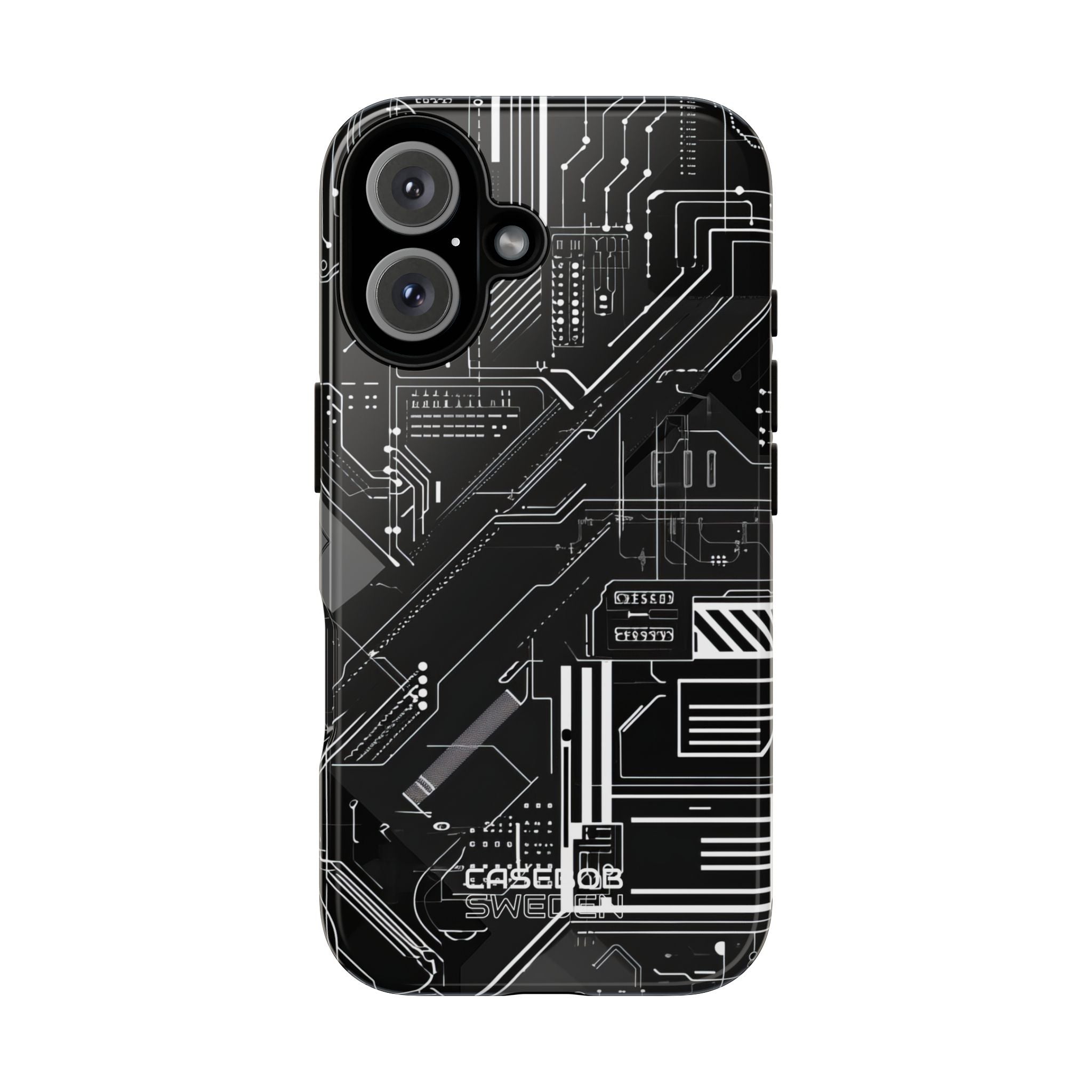 Futuristic Circuit Grid iPhone 16 - Tough