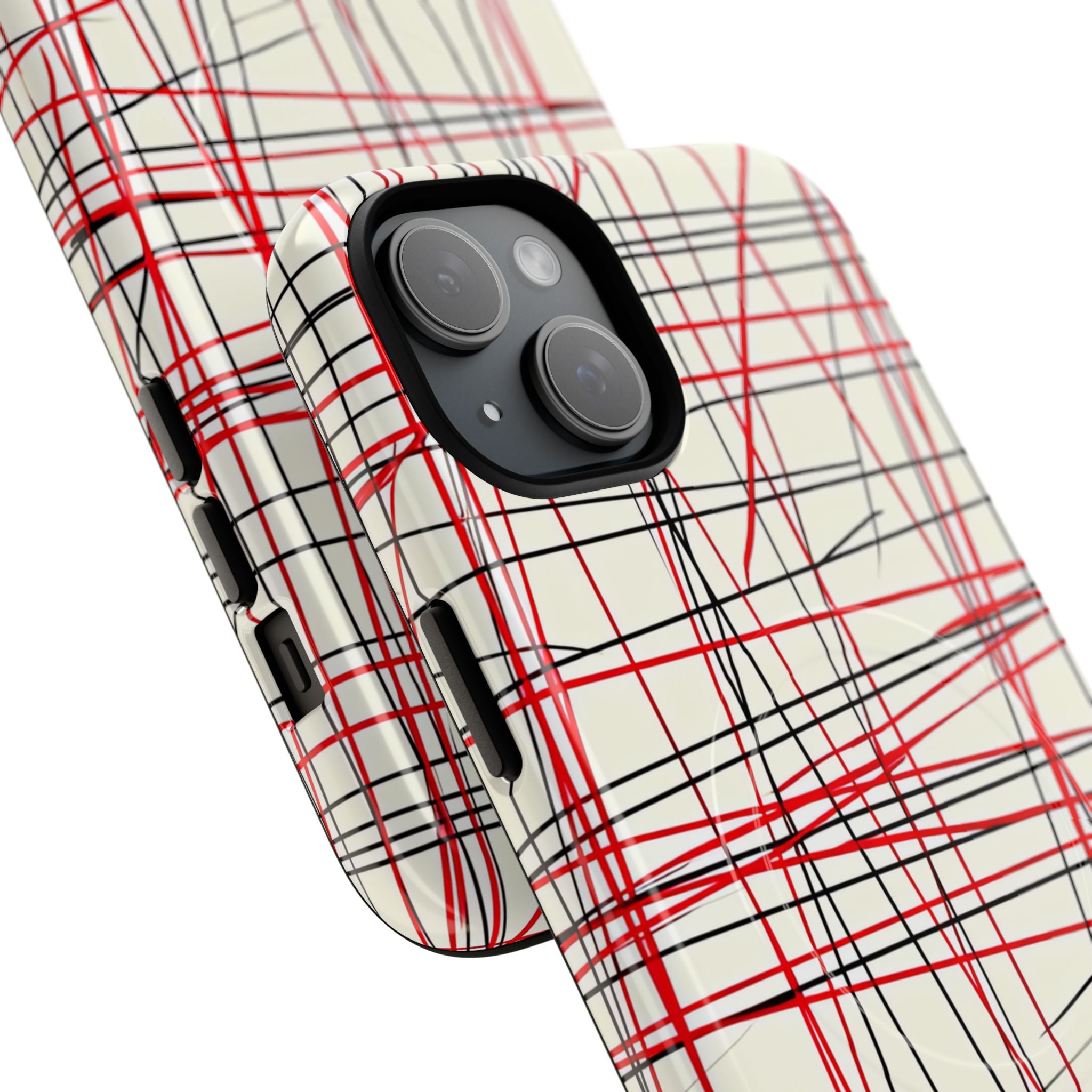 Crimson Wire Tangle iPhone 15 - Tough+