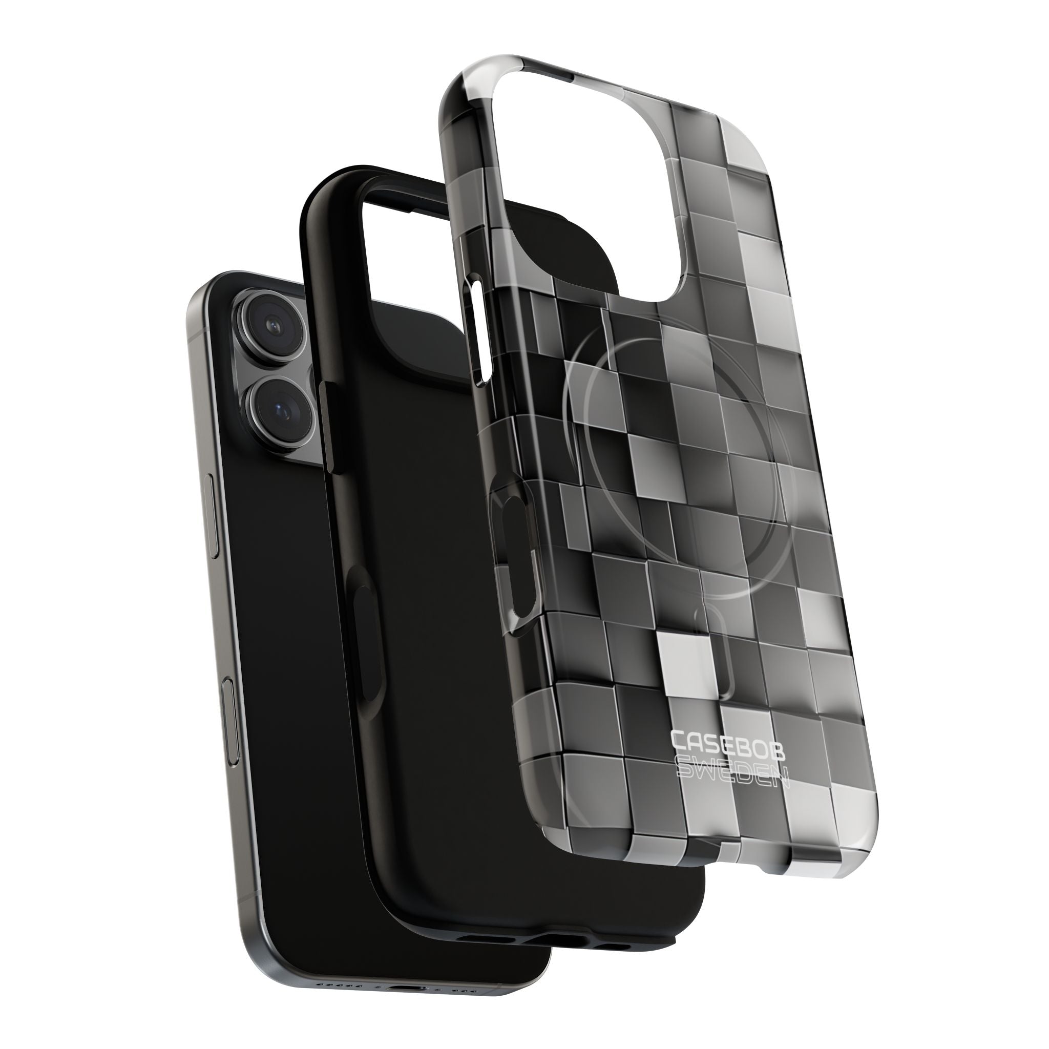 Monochrome Cube Depth iPhone 16 - Tough+