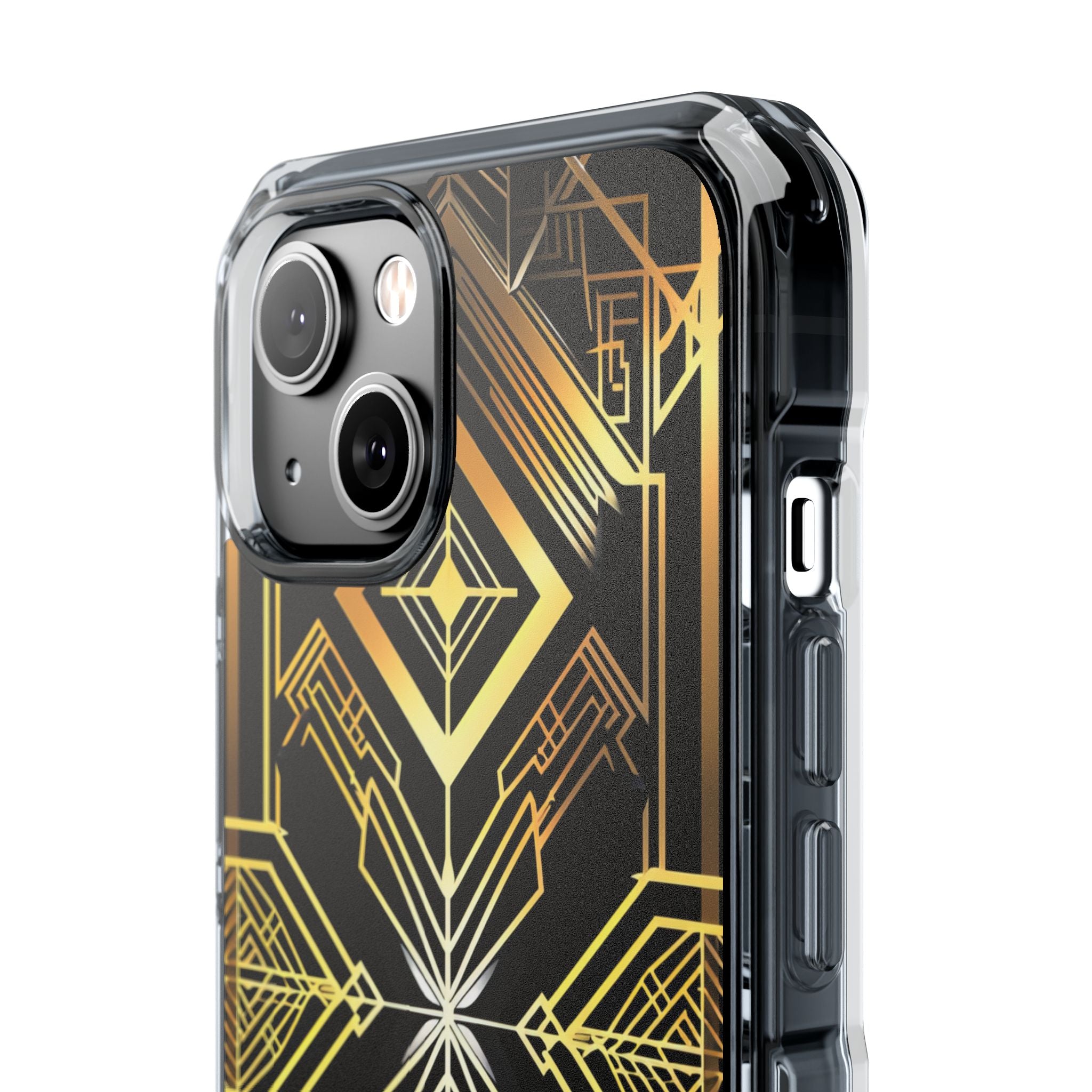 Golden Geometric Symphony iPhone 14 - Impact Clear+