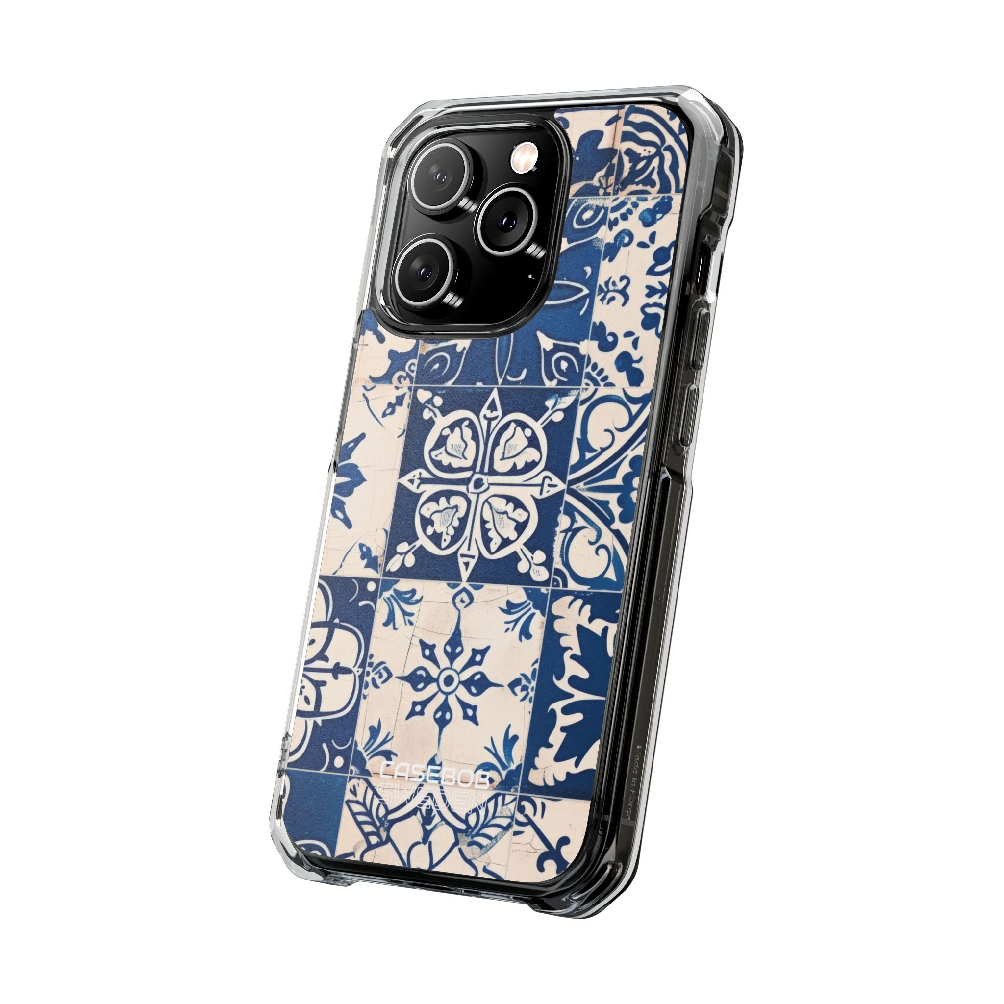 Ornate Blue Tiles iPhone 14 - Impact Clear+