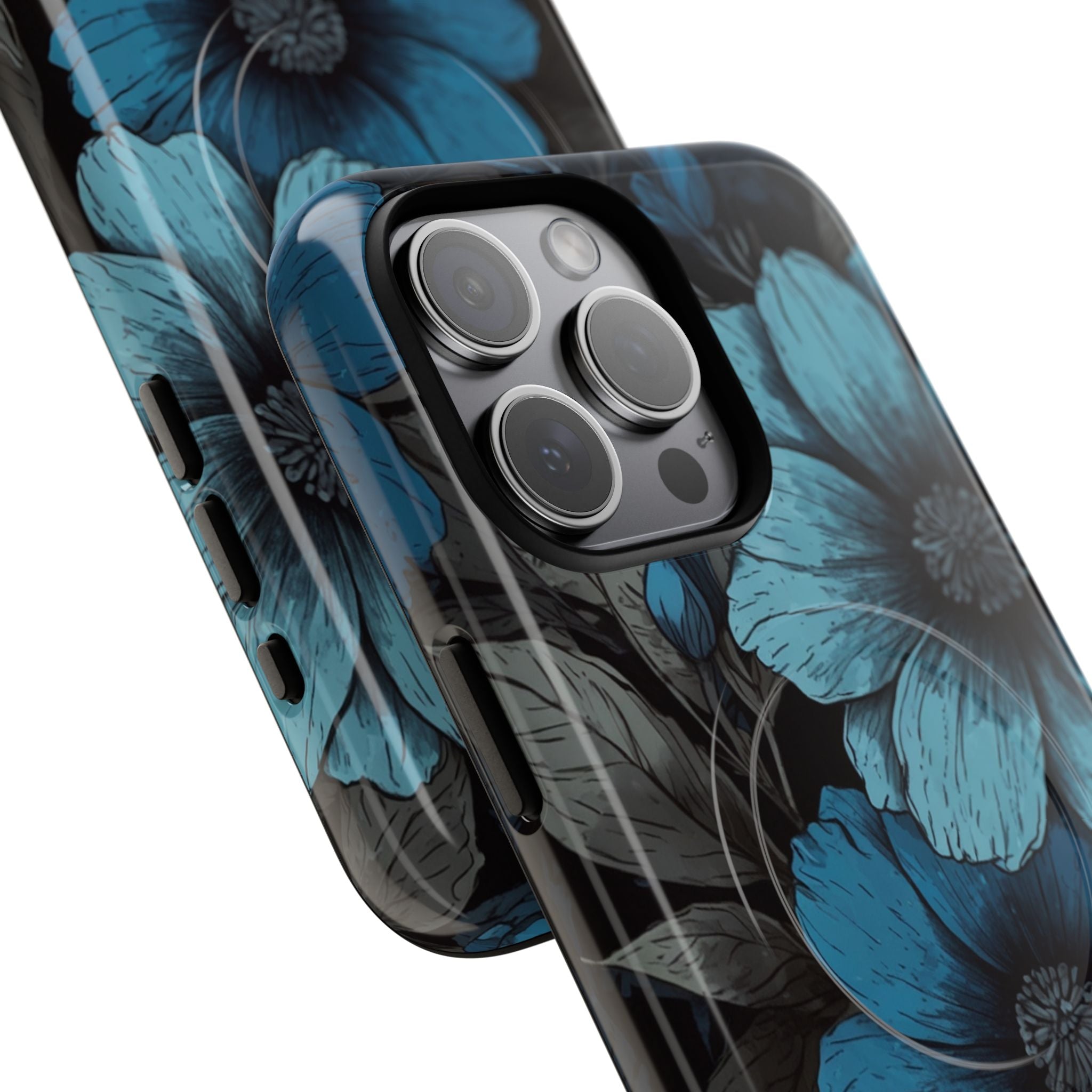 Blue Petal Radiance iPhone 15 Pro Max Case - Tough+