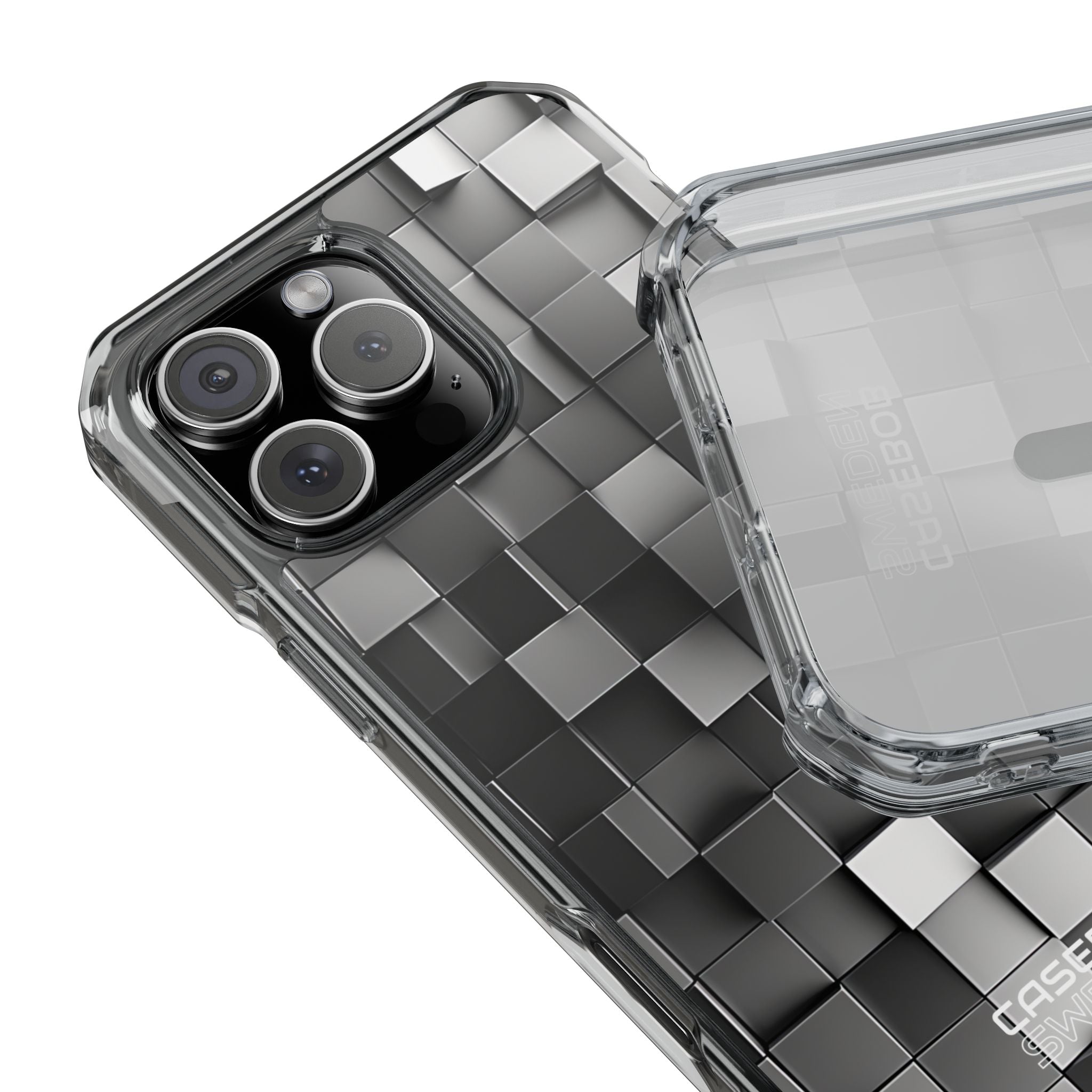 Monochrome Cube Depth iPhone 16 - Impact Clear+