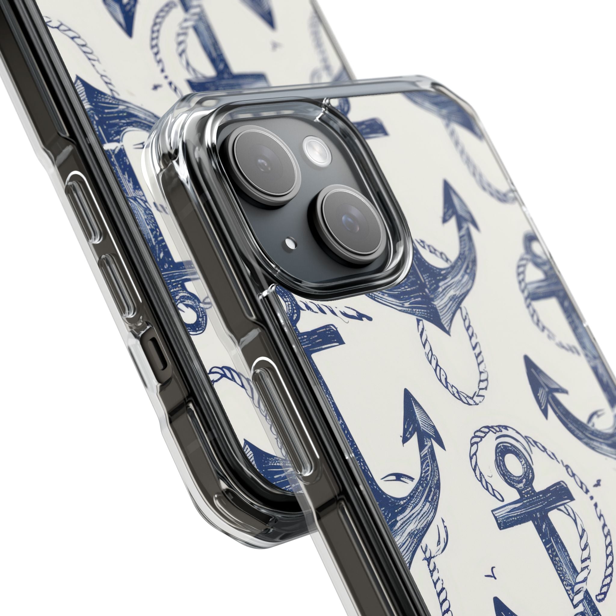 Navy Anchor Drift iPhone 15 Case - Impact