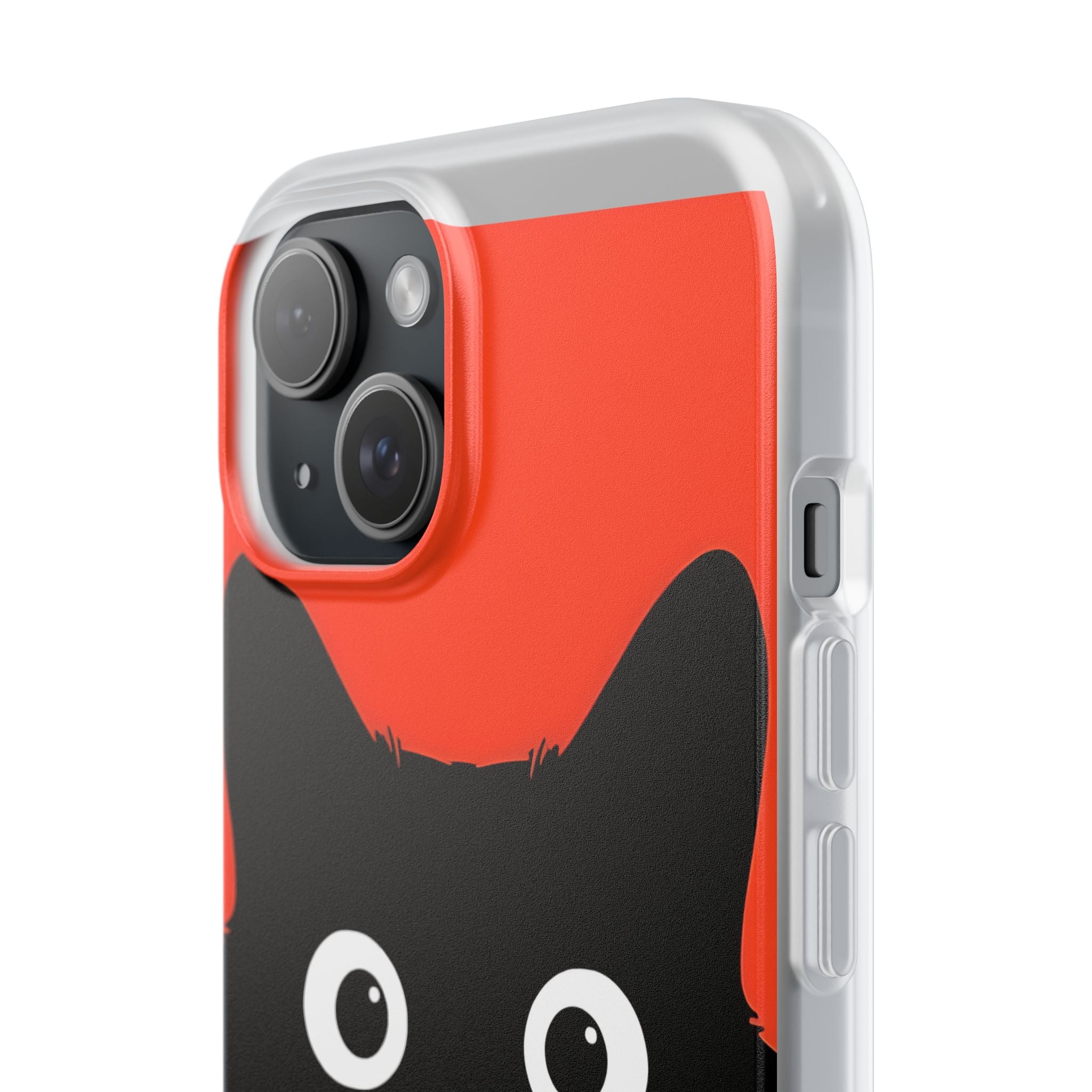 Peekaboo Cat Crimson iPhone 15 Case - Soft