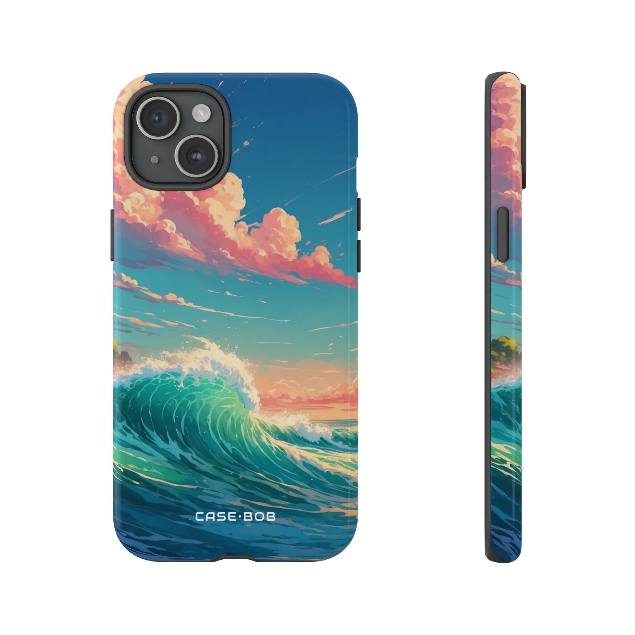 Turquoise Curl iPhone 15 Plus Case - Tough