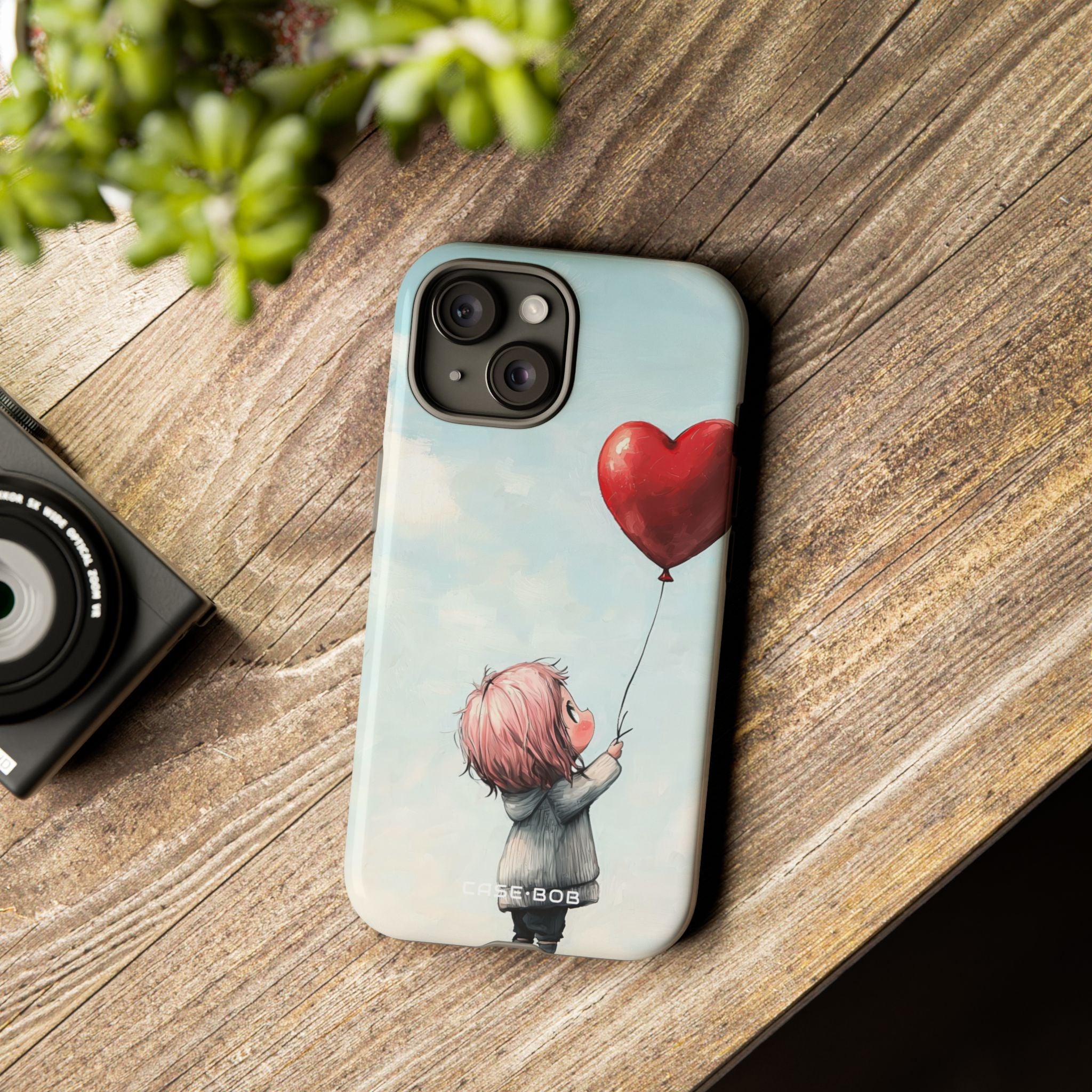 Heart Balloon Glow iPhone 15 Case - Tough
