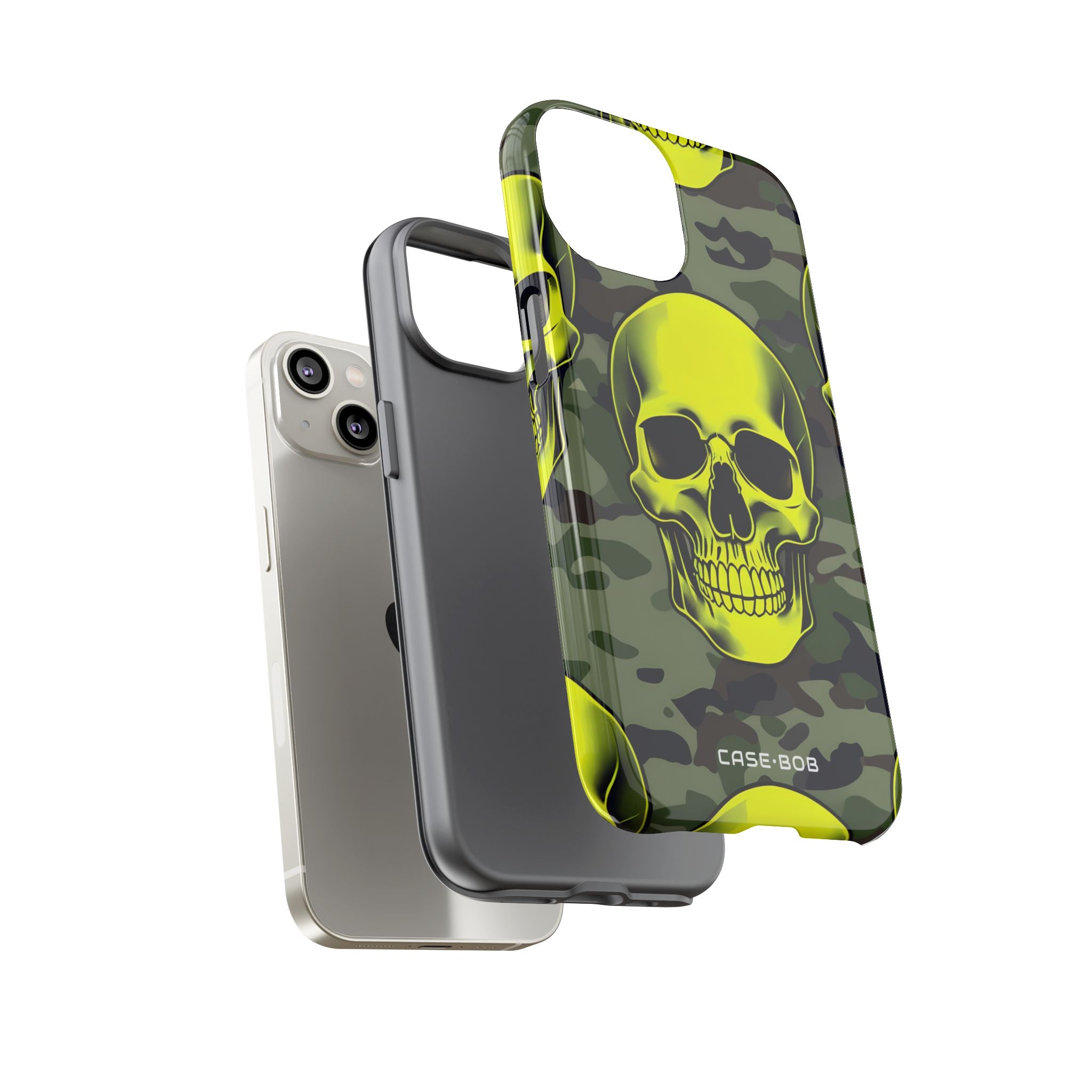 Neon Skull Camo iPhone 14 Case - Tough