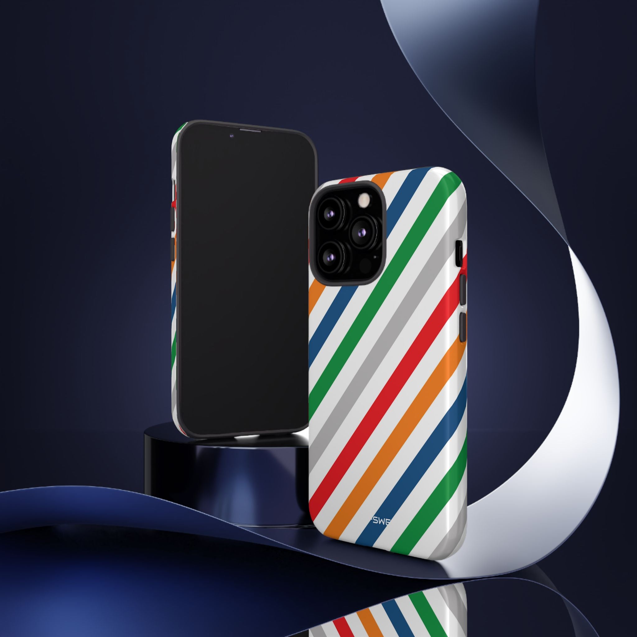 Vibrant Geometric Stripes - iPhone Case