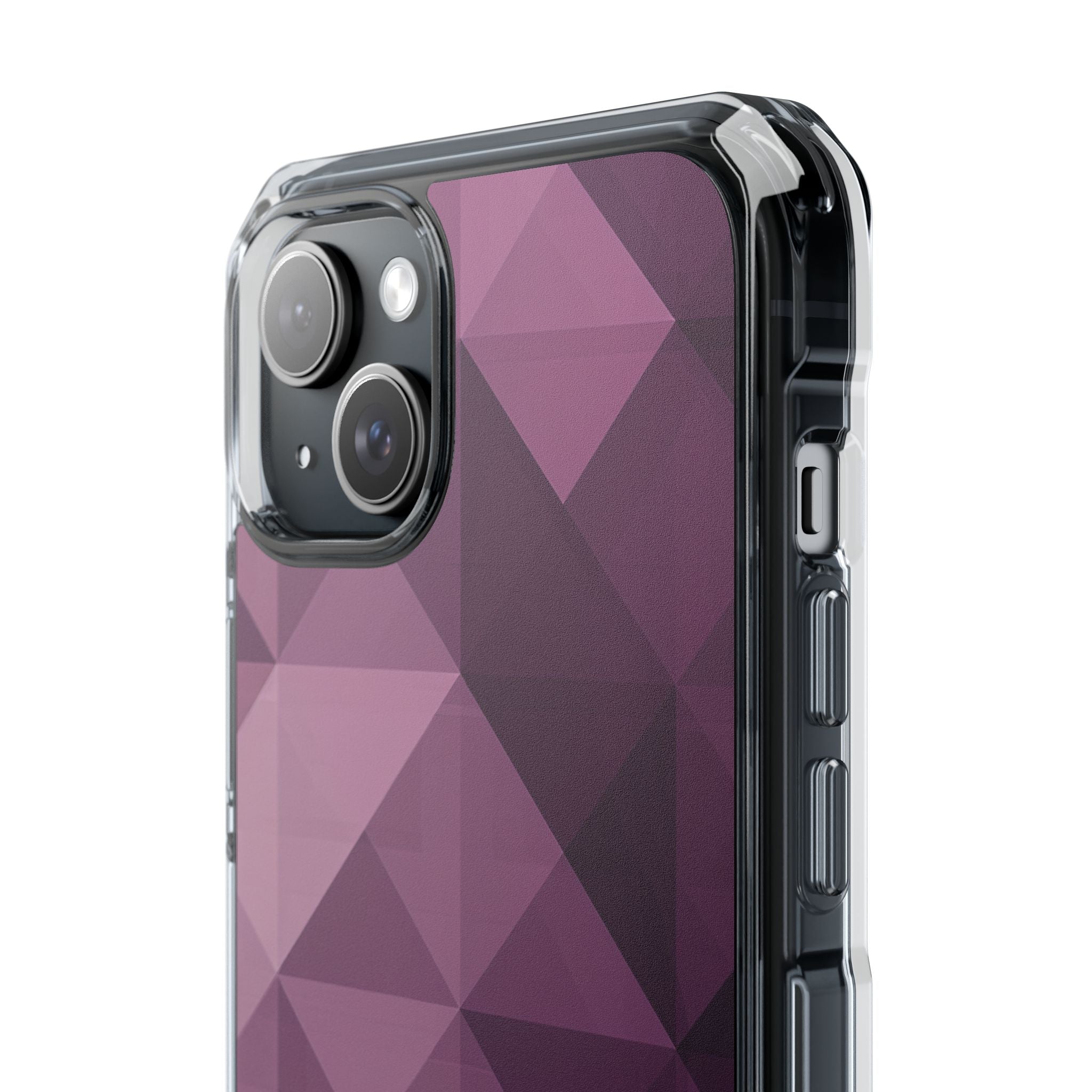 Paarse geometrische mozaïek iPhone 15 - Impact Clear+