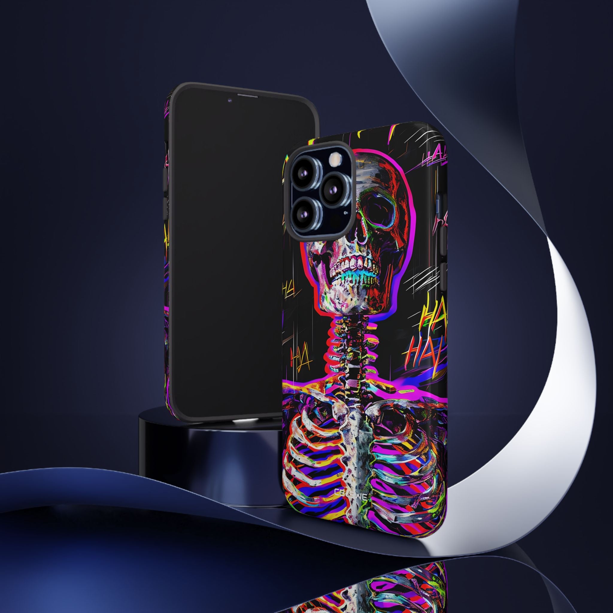 Neon Skeleton Chaos - iPhone Case