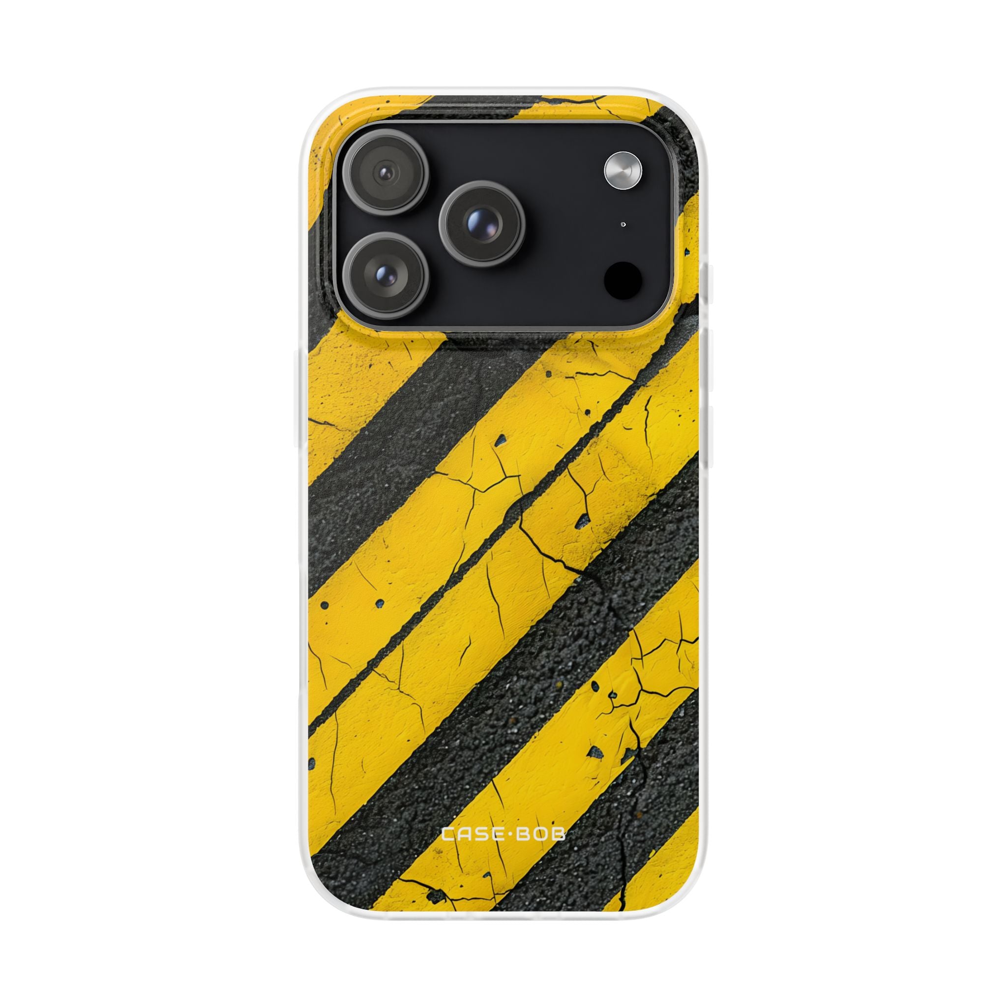 Yellow Stripe Distress iPhone 17 Pro Case - Soft