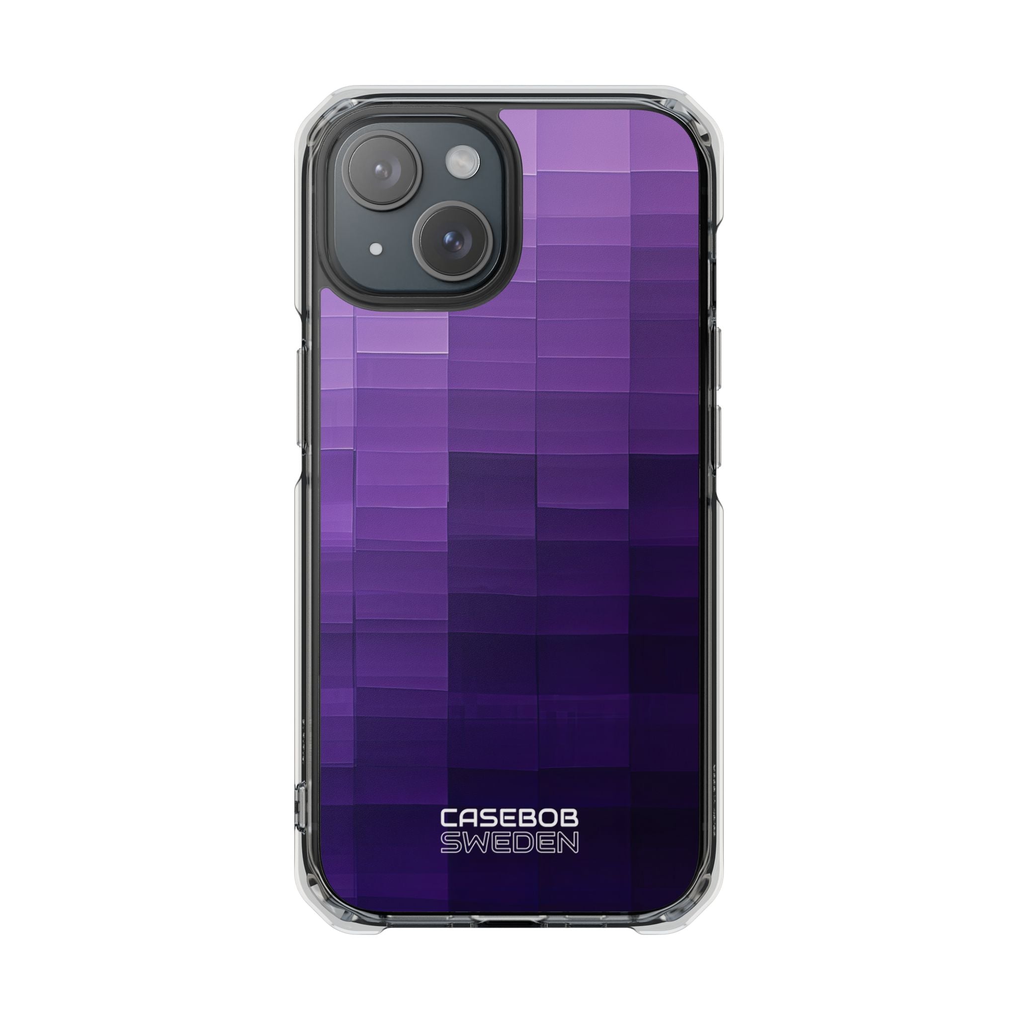 Purple Horizon Grid iPhone 15 - Impact Clear+