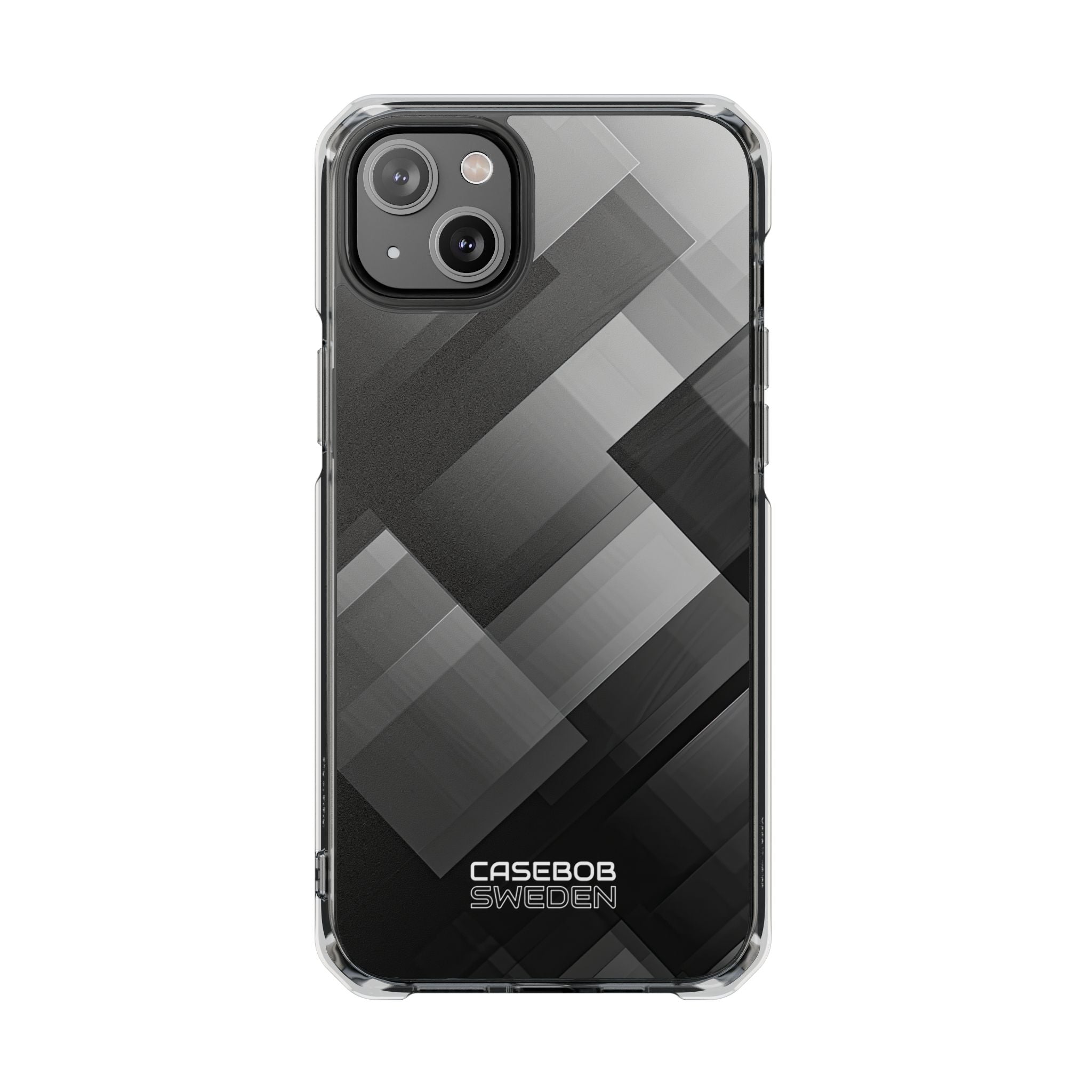 Grayscale Geometric Layers iPhone 14 - Impact Clear+