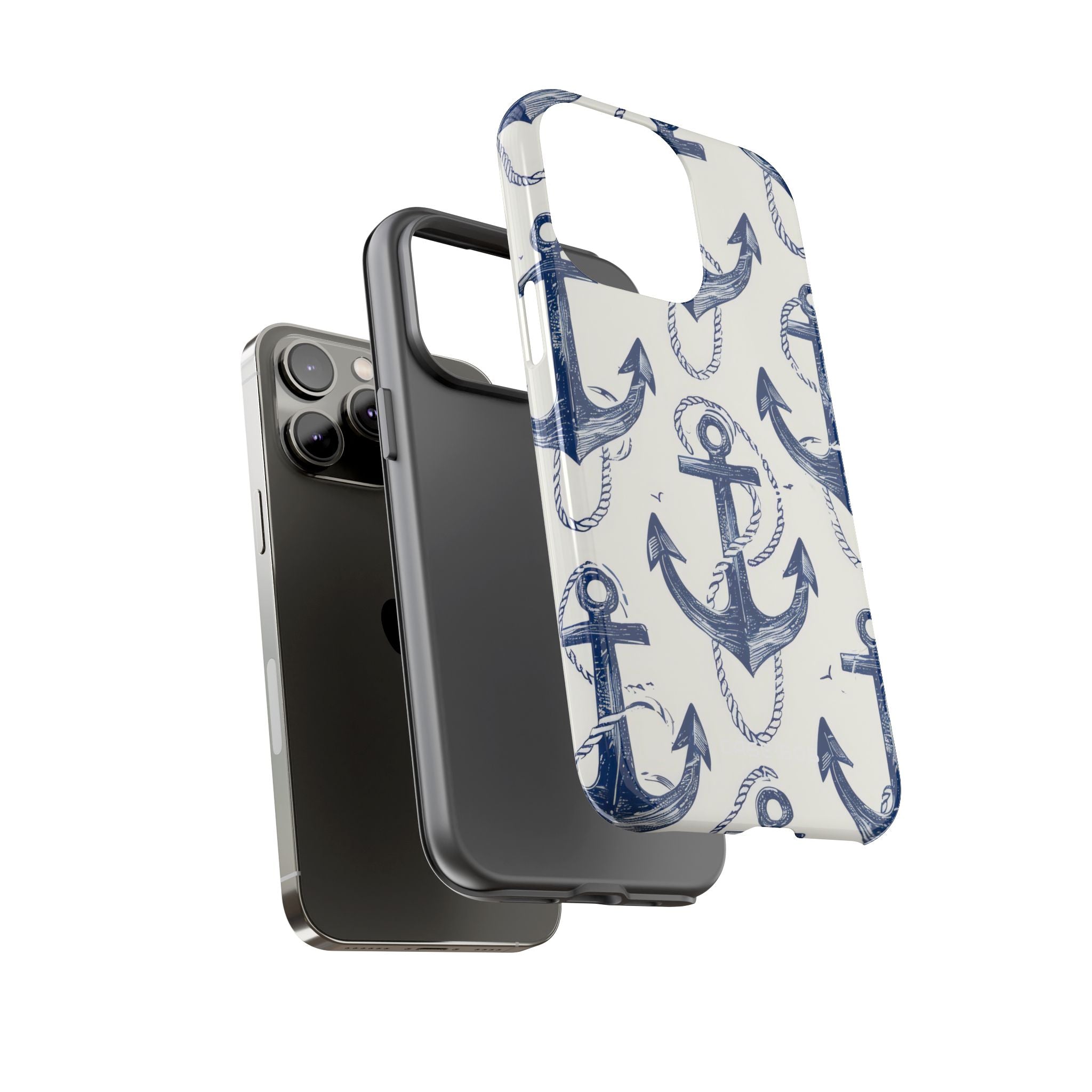 Navy Anchor Loop iPhone 14 Pro Max Case - Tough