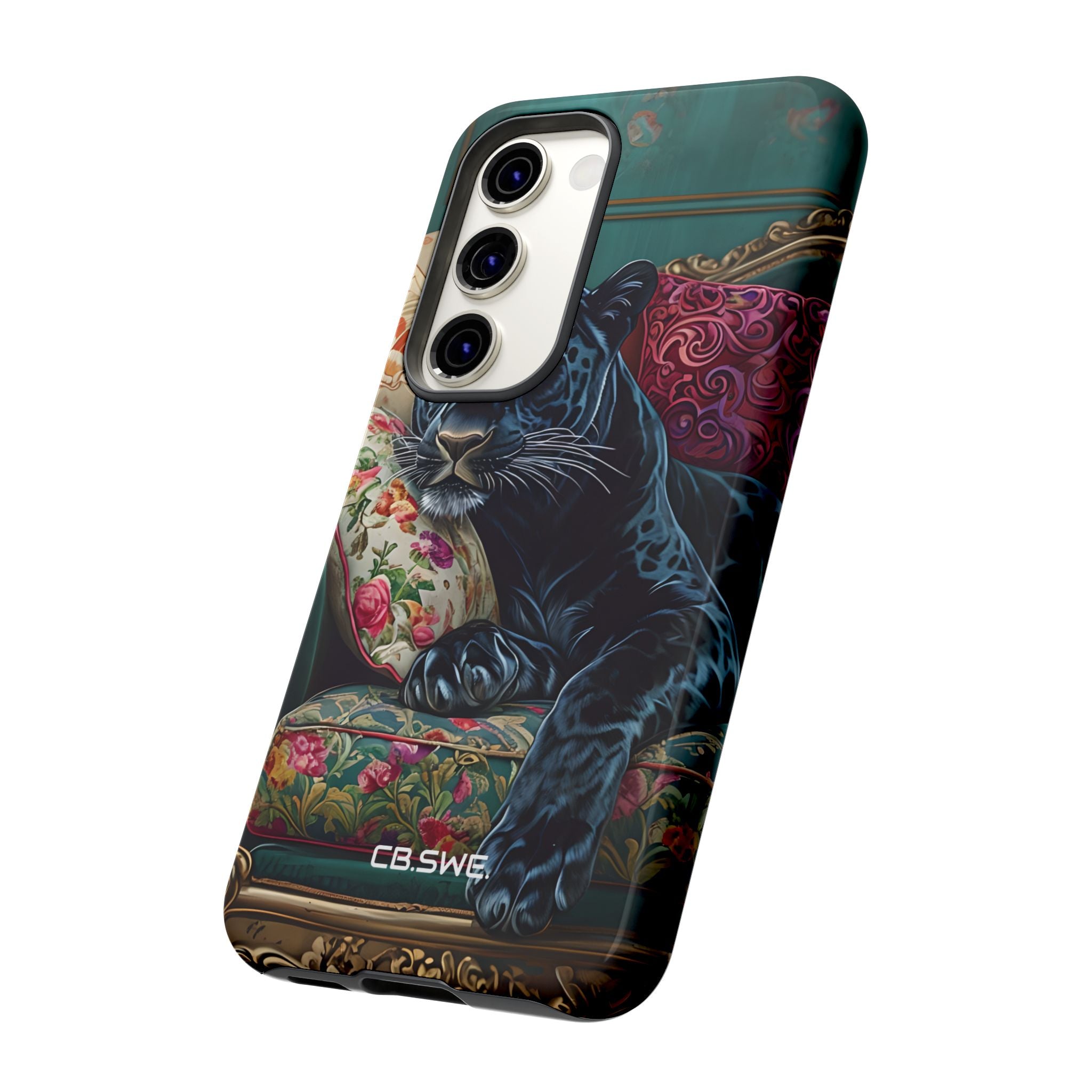 Serene Black Panther Vintage Royal Living Room Art Samsung S23 - Tough