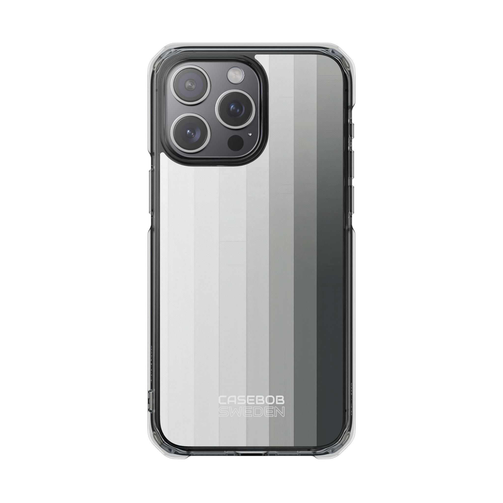 Silver Gradient Stripes iPhone 15 - Impact Clear+