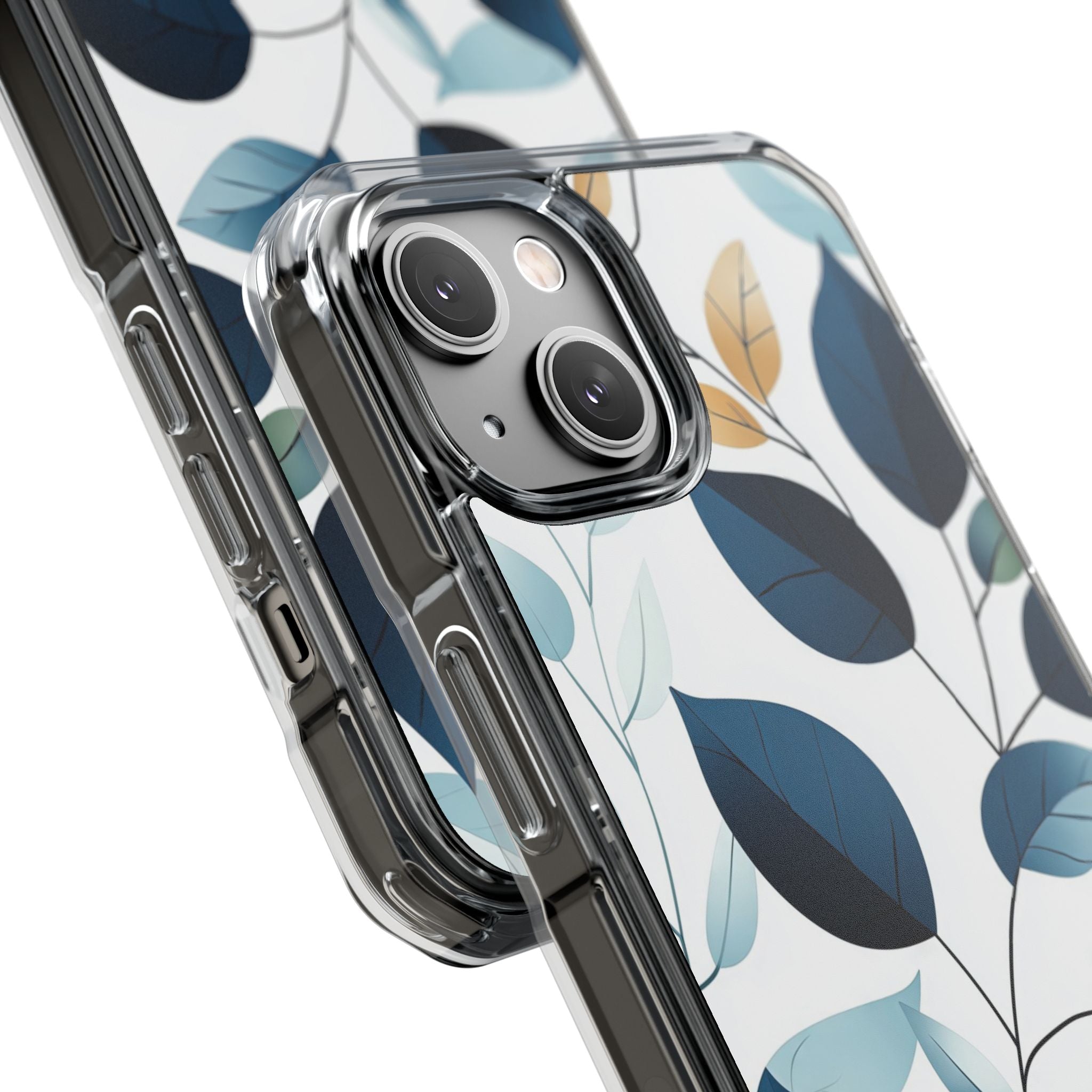 Navy Leaf Veins iPhone 14 Case - Impact