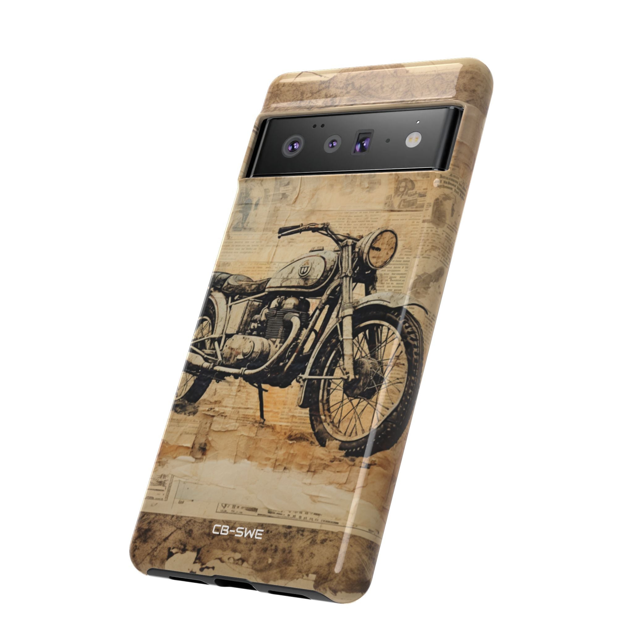 Vintage Motorcycle Collage - Google Pixel Case