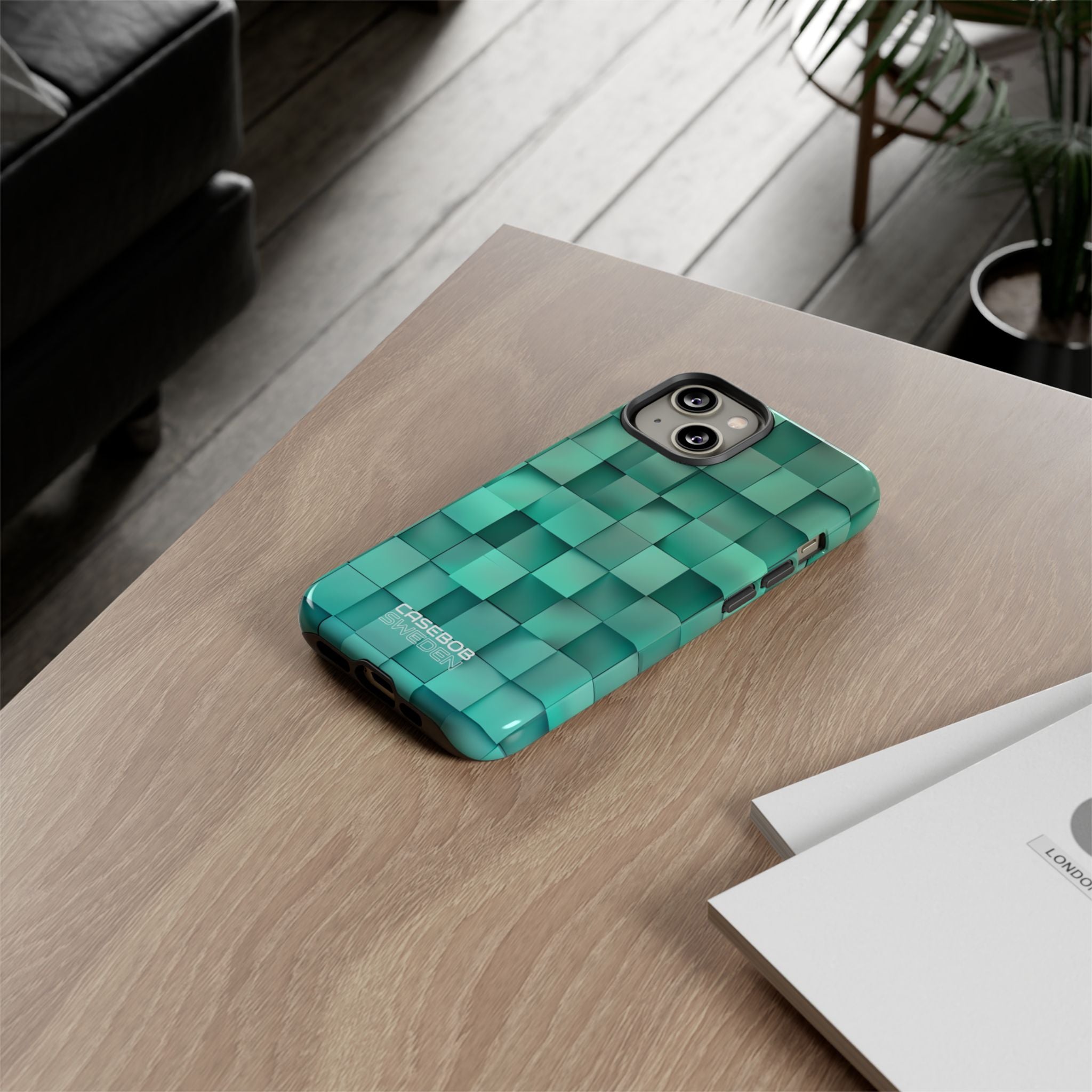 Folded Blue Squares iPhone 14 - Tough