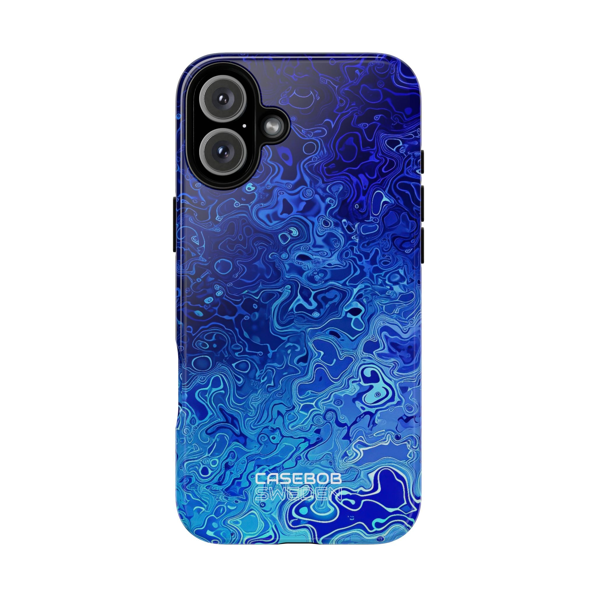 Swirling Blue Currents iPhone 16 - Tough