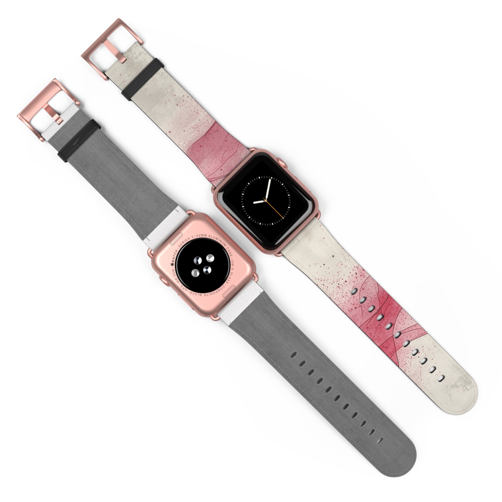 Crimson Ribbon Waves - Watch Band