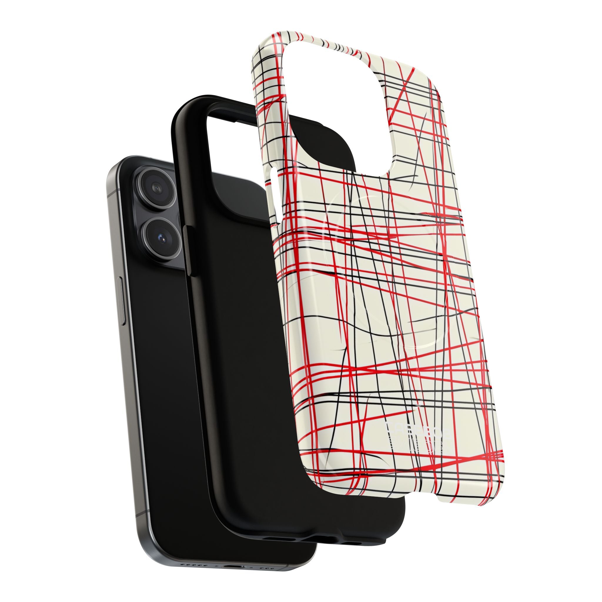 Crimson Wire Tangle iPhone 15 - Tough+