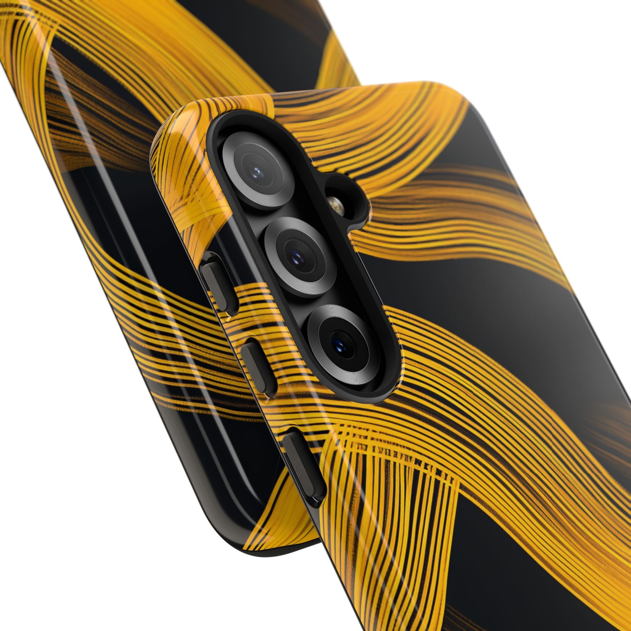 Gele Flow Lijnen Samsung S25 - Tough