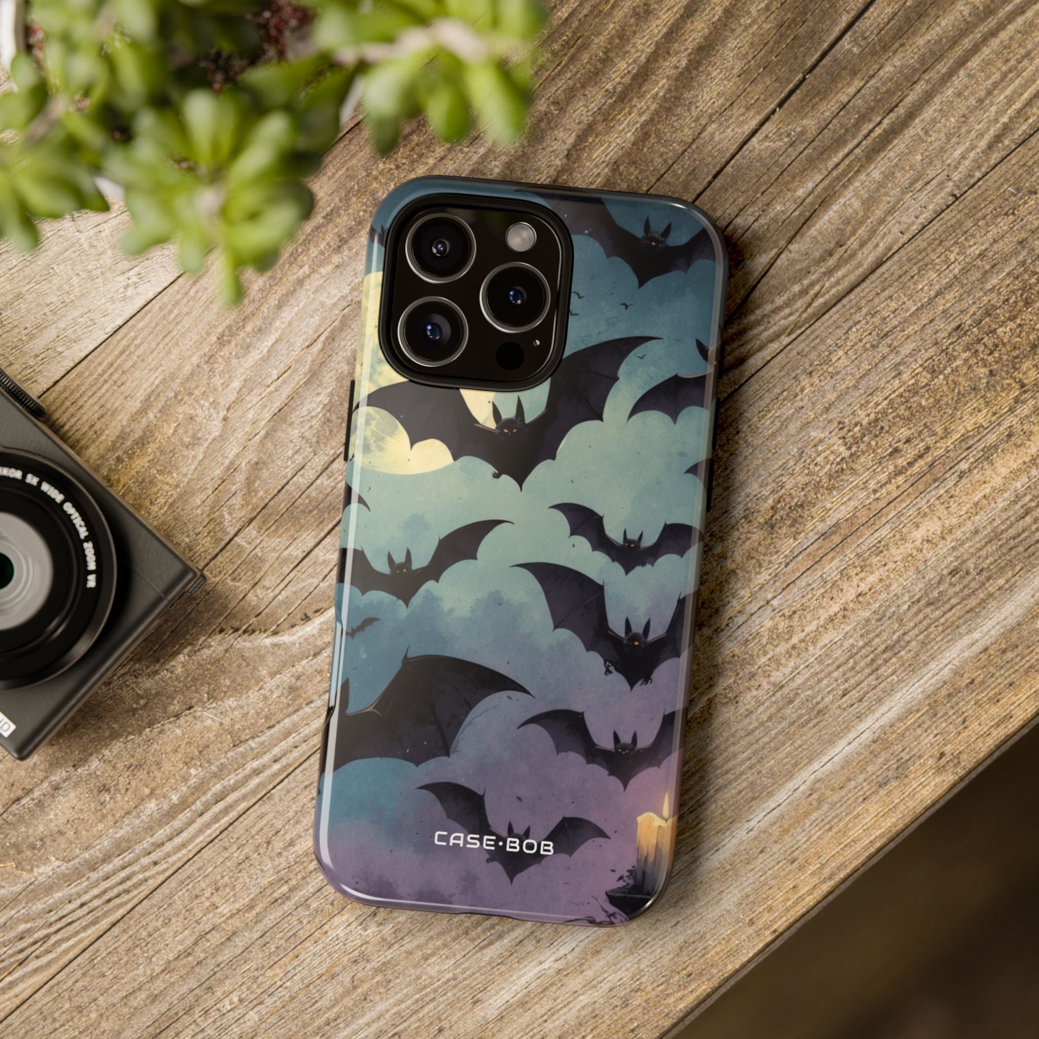Glowing Bat Swarm iPhone 16 Pro Max Case - Tough