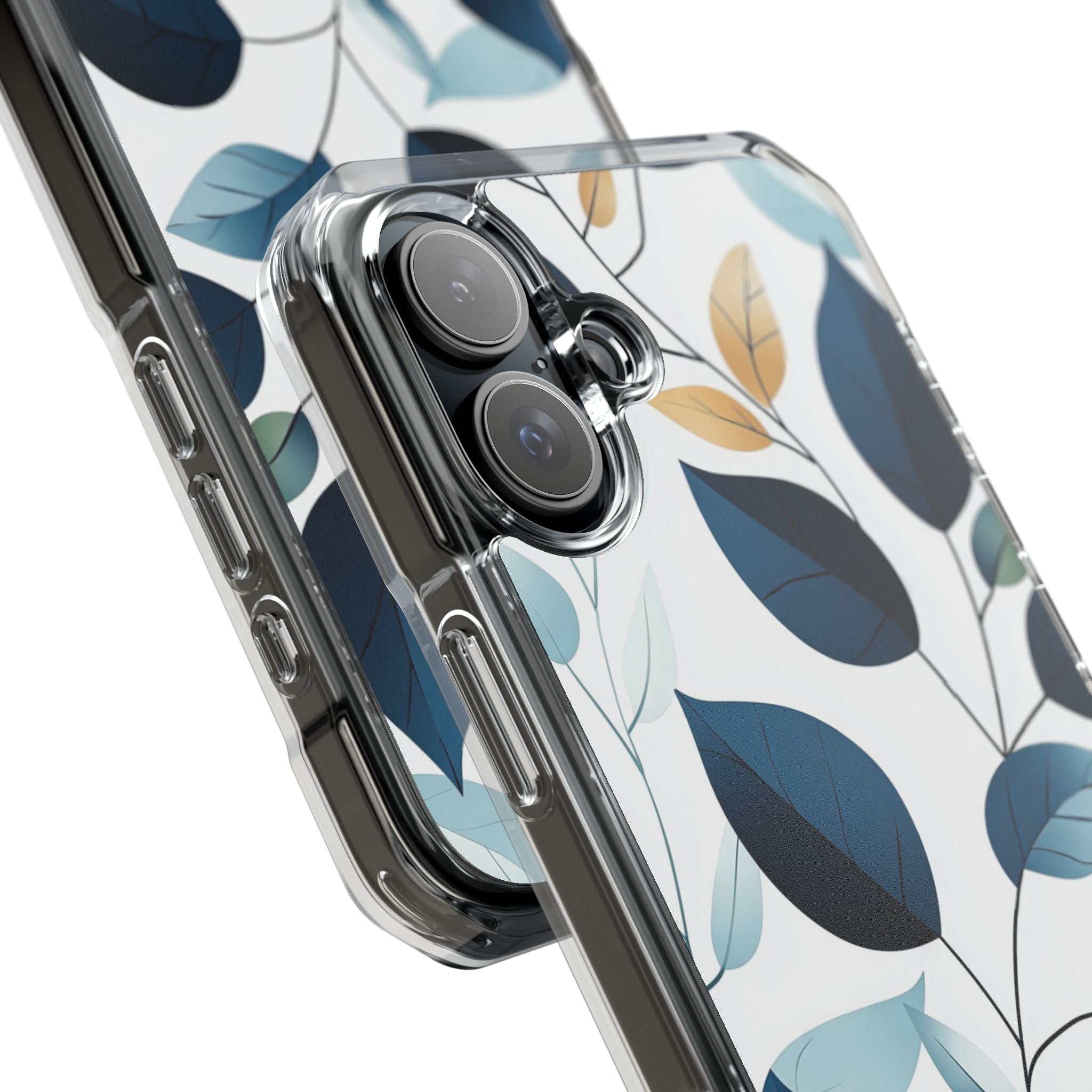 Navy Leaf Veins iPhone 16 Plus Case - Impact